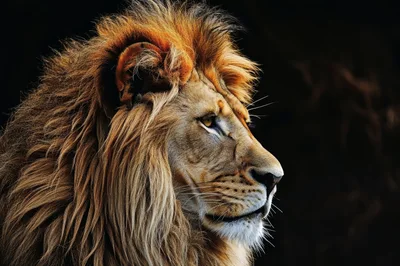 Majestic Male Lion Profile Portrait