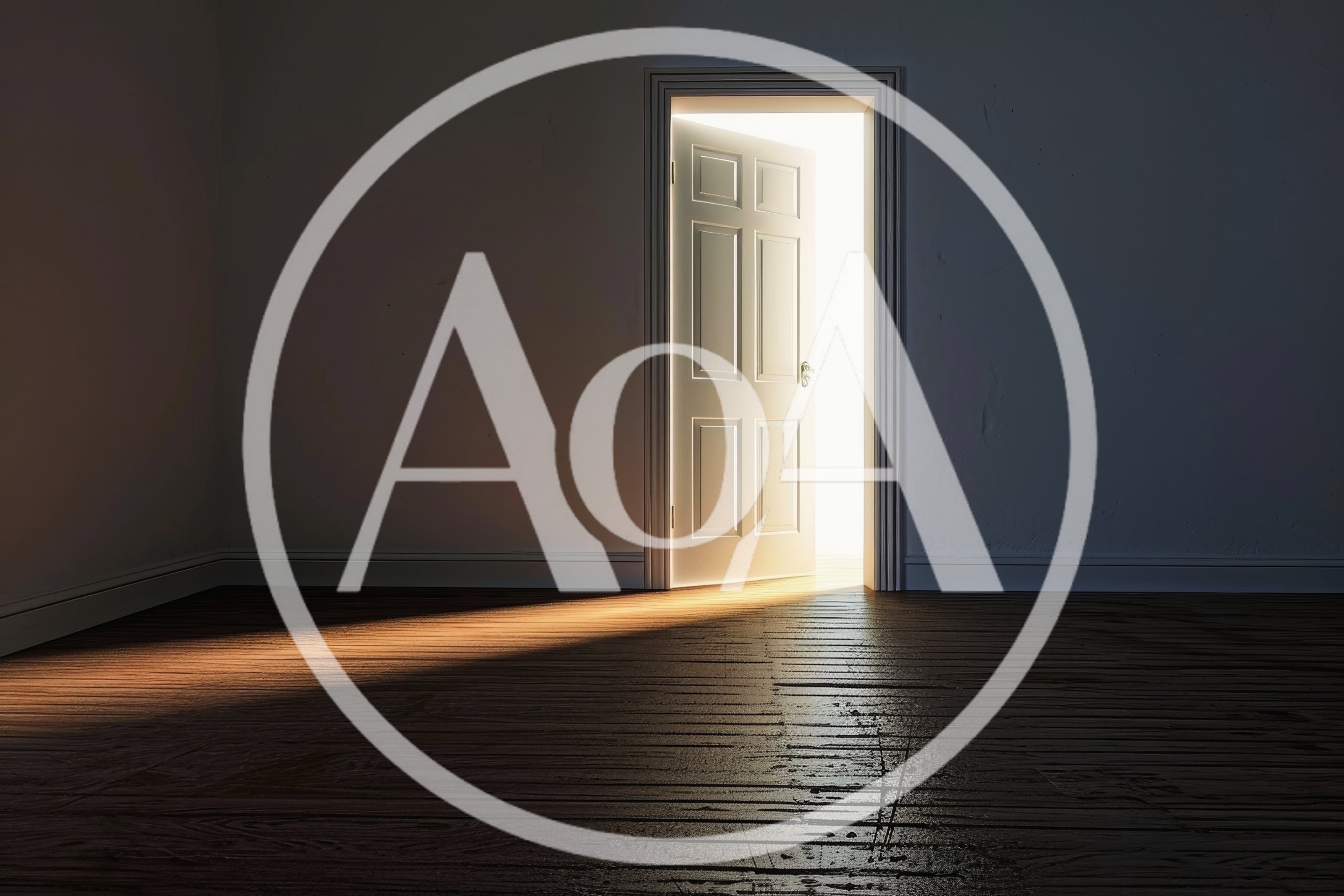 Open Door With Bright Light In Dark Room