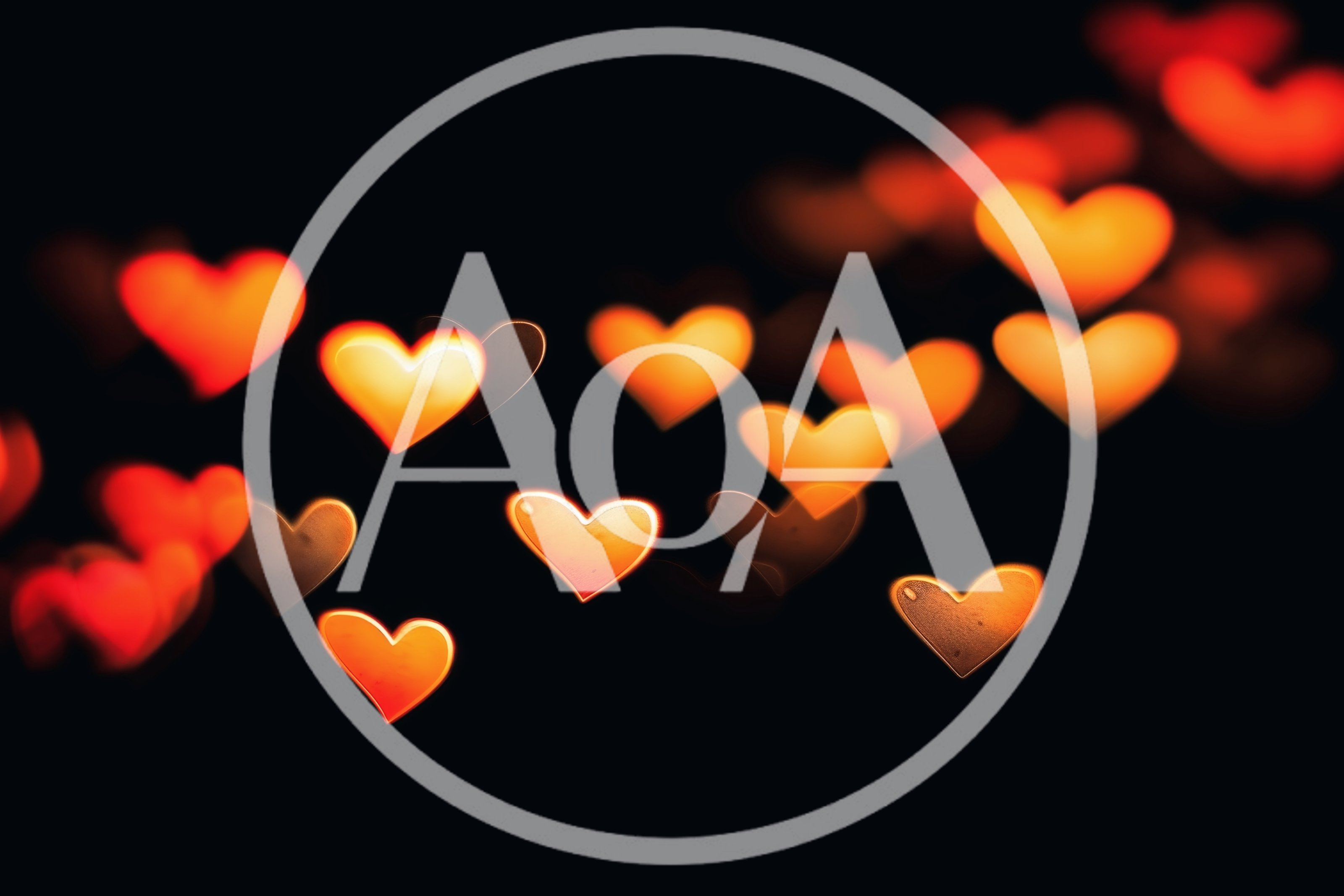 Abstract Bokeh Heart Shapes On Black Background