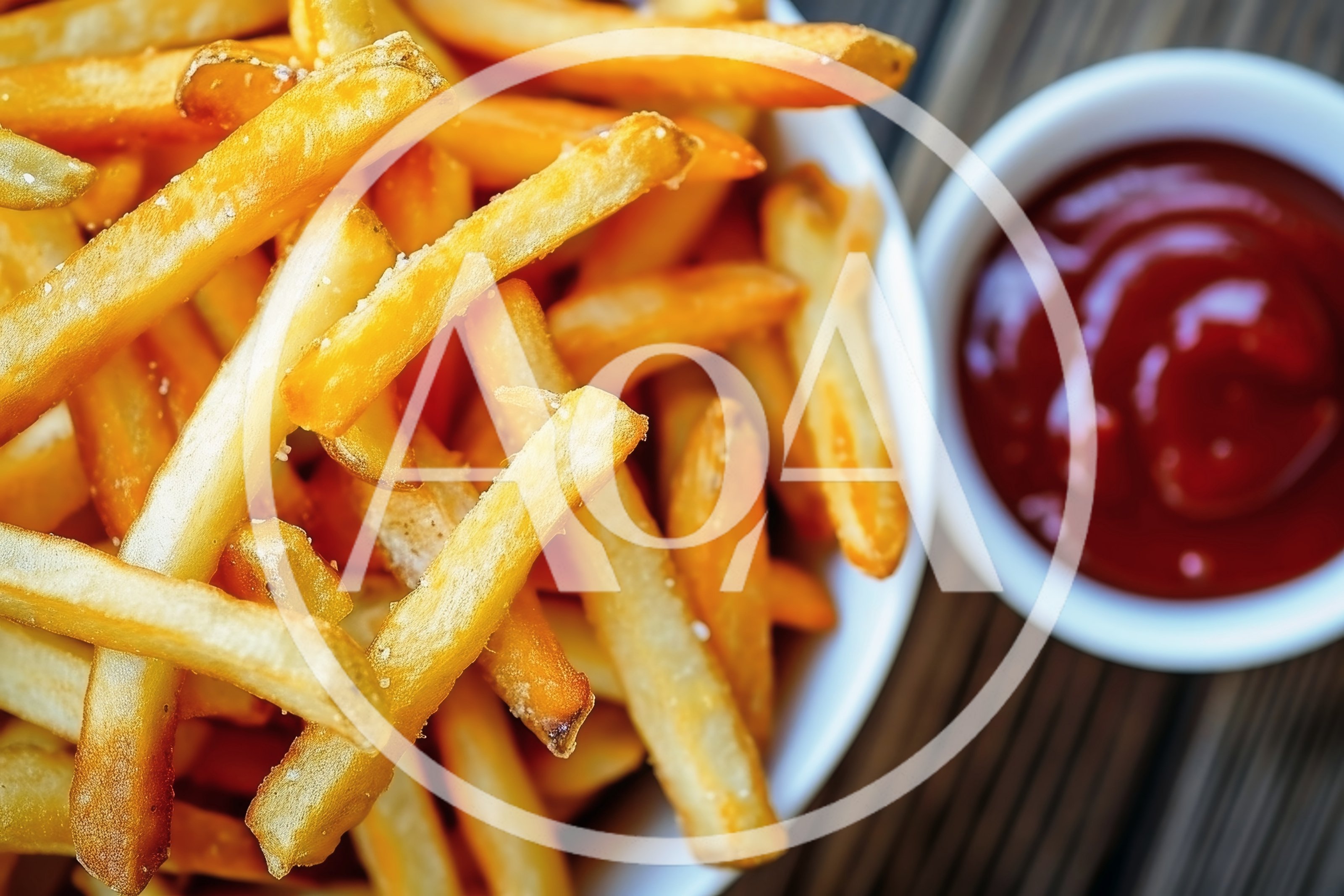 Golden Crispy French Fries With Tomato Ketchup