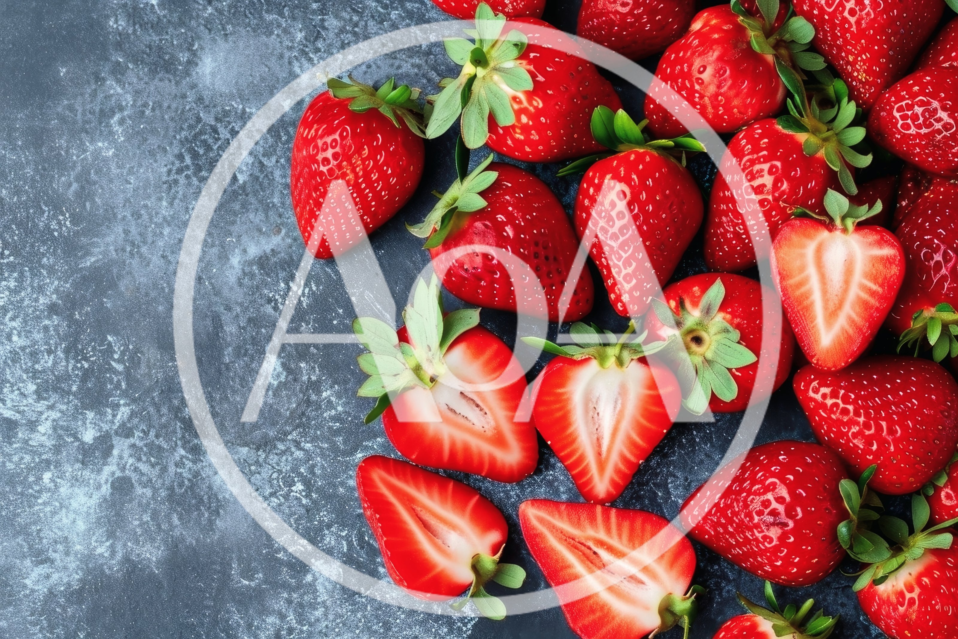 Fresh Ripe Strawberries On A Dark Textured Background