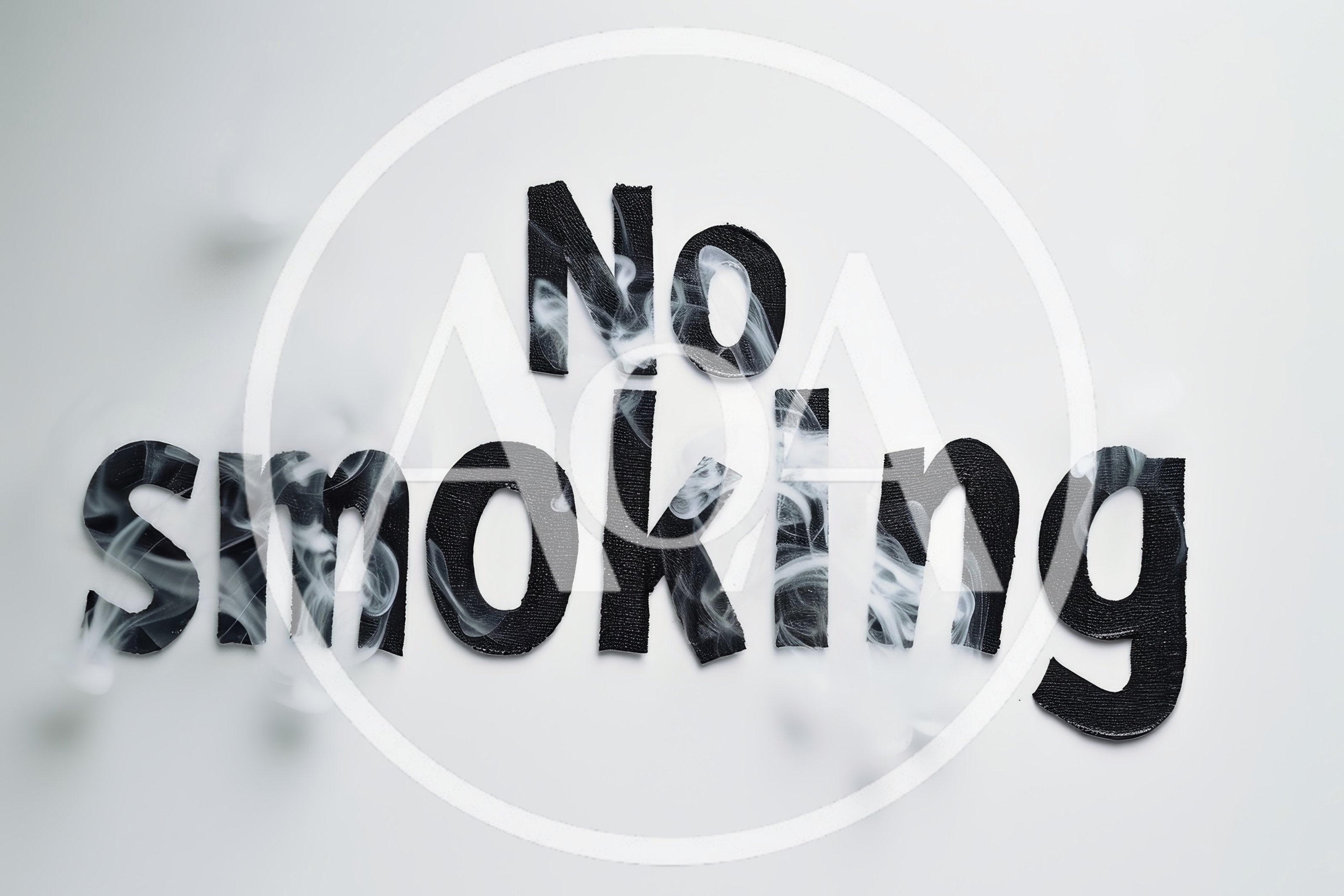 No Smoking Text Cutouts With Wisps Of Smoke