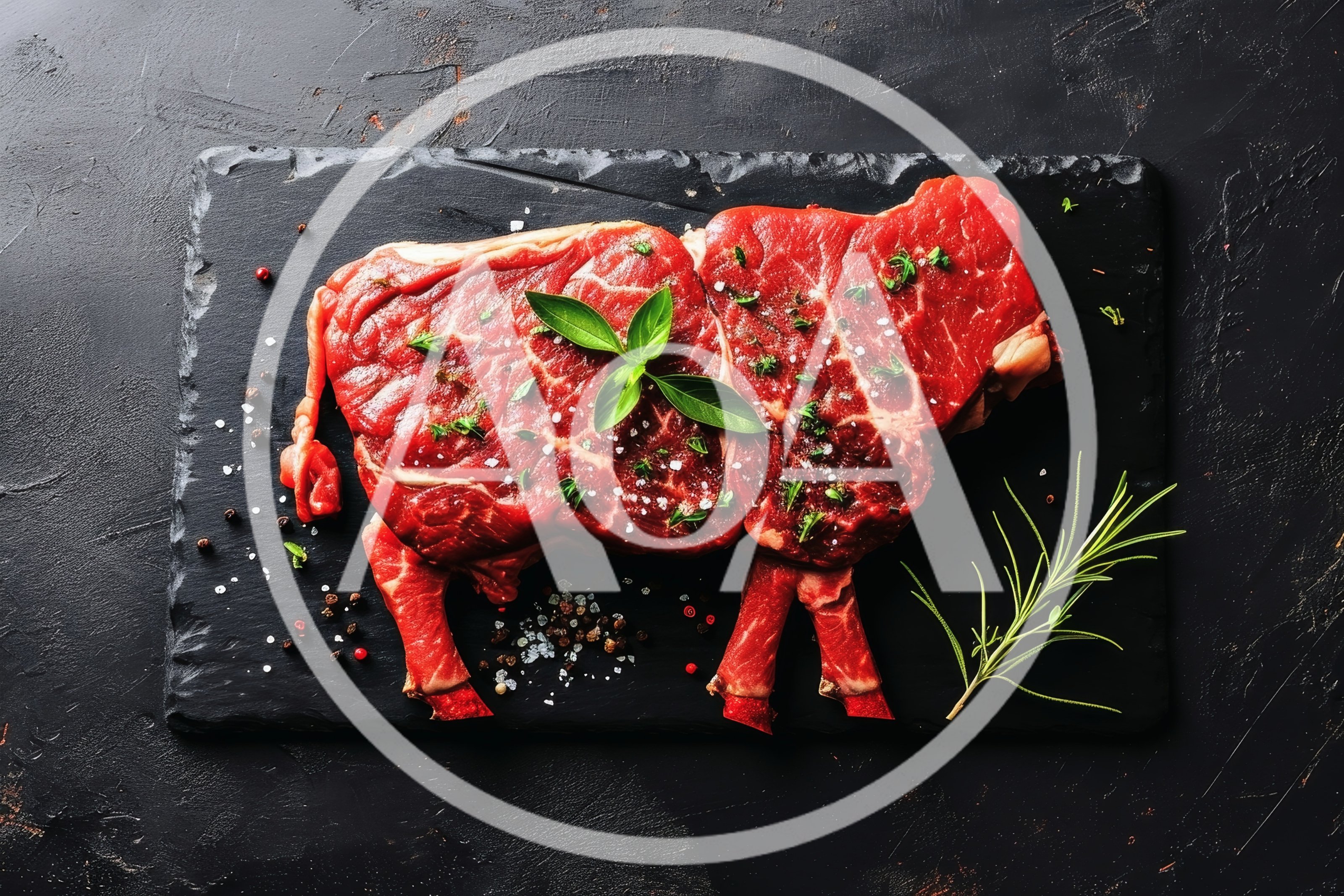 Raw Beef Steak Shaped Like A Cow