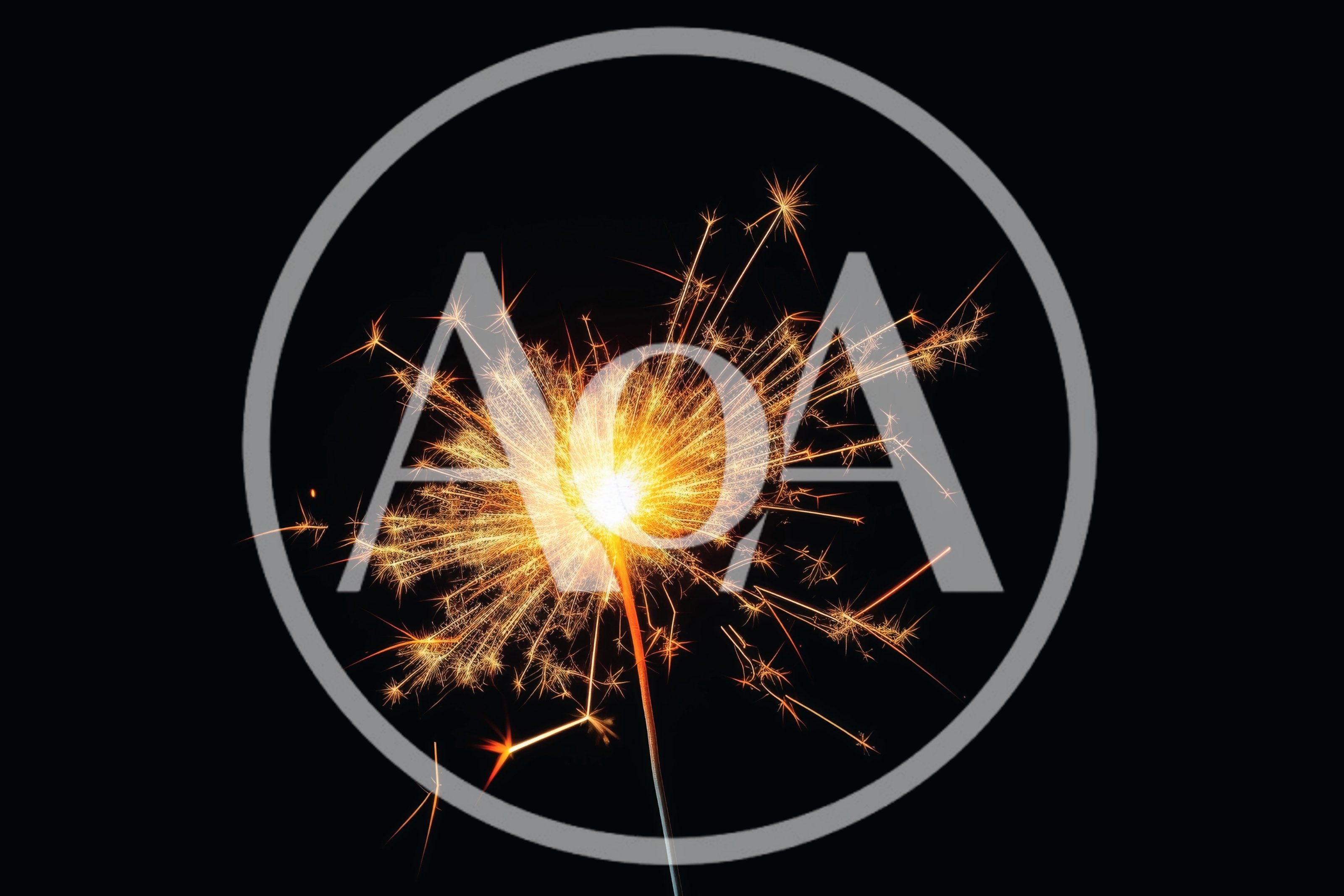 Bright Burning Sparkler Against Black Background