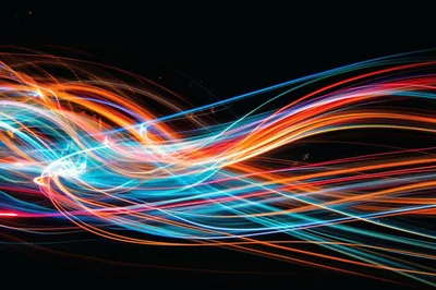 Abstract Light Trails With Vibrant Neon Colors