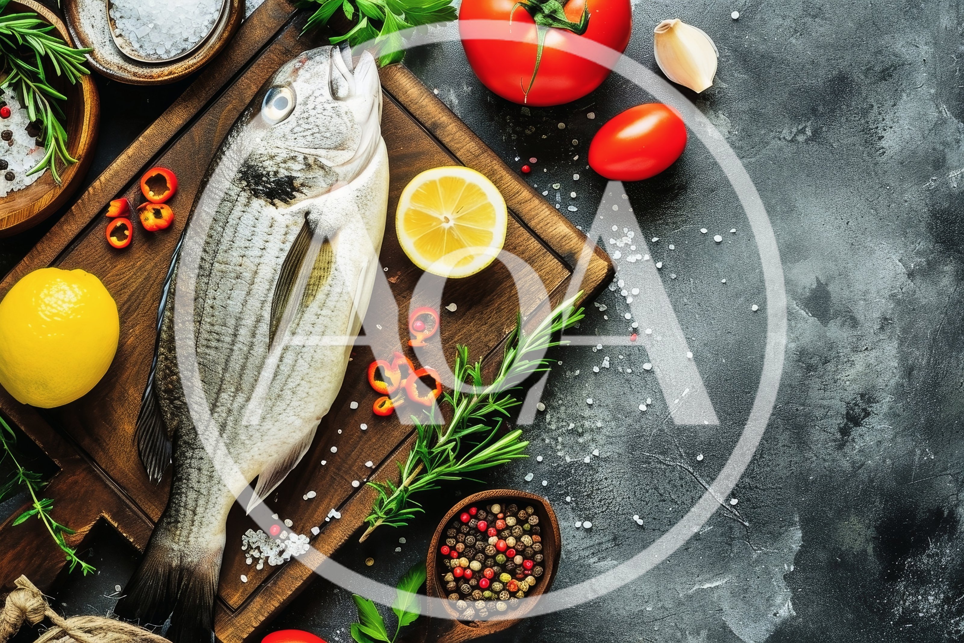 Fresh Raw Sea Bass With Herbs And Spices