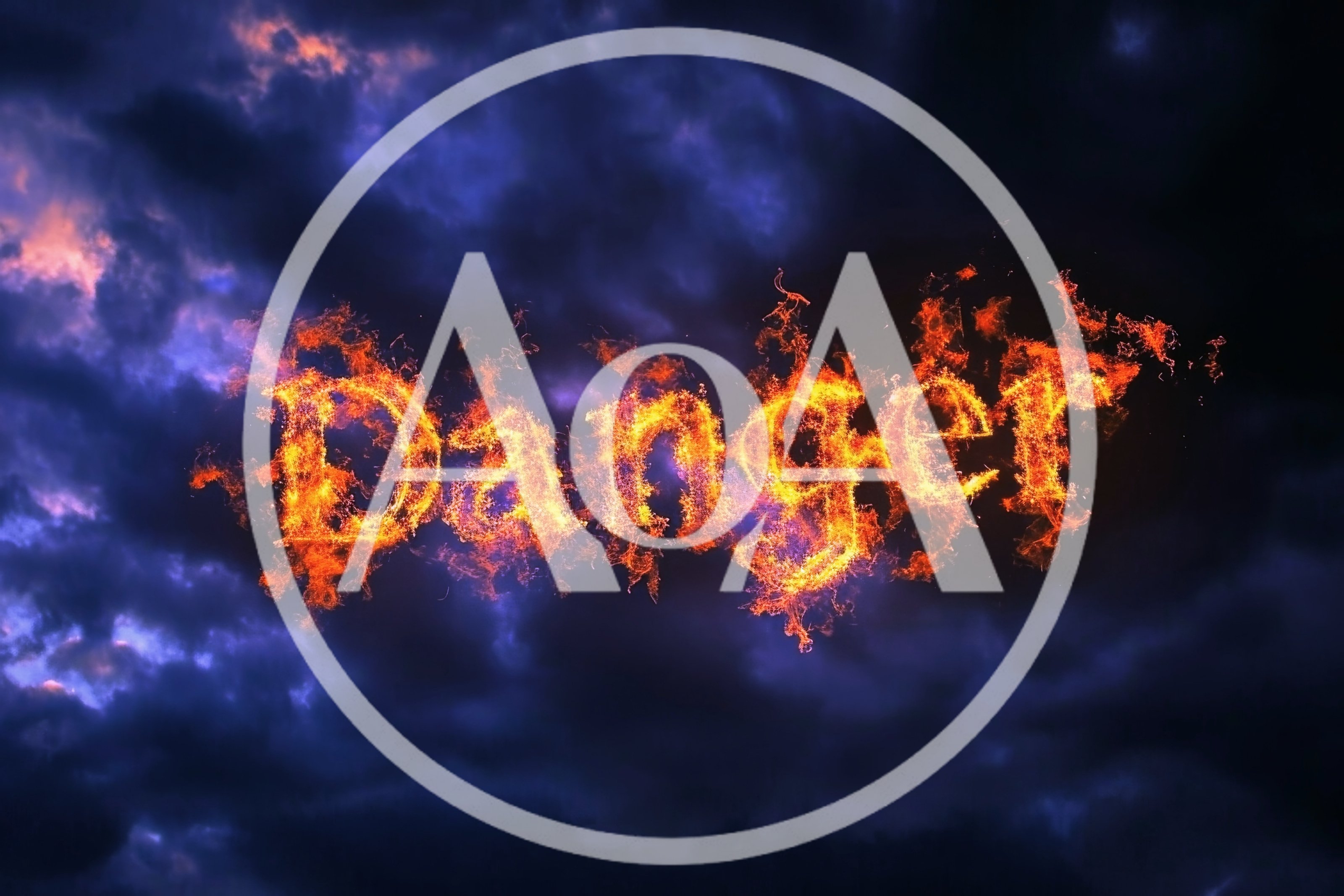 Fiery Danger Text Burning Against A Dark Stormy Sky
