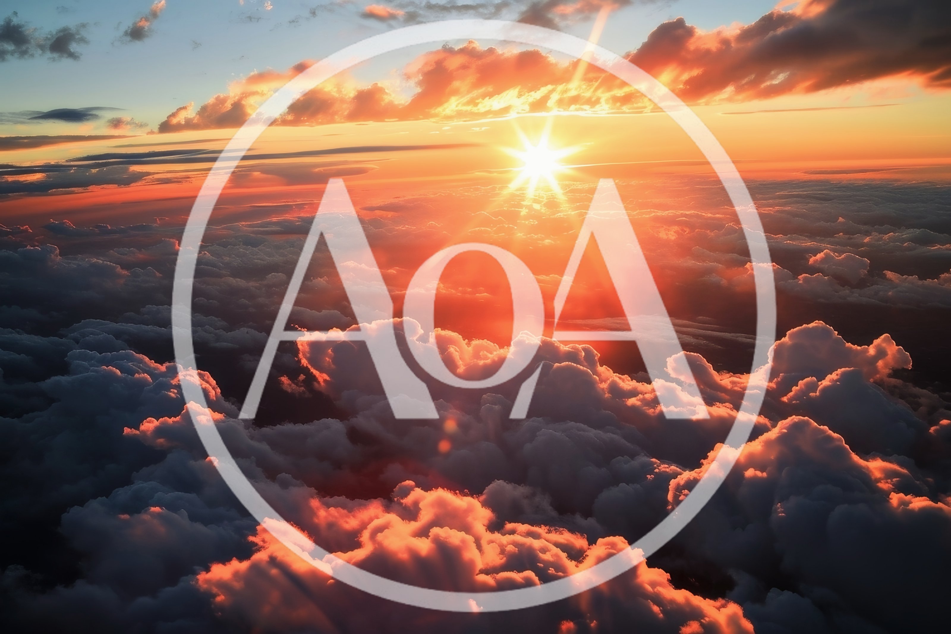 Aerial View Of Golden Sunset Above Dense Clouds