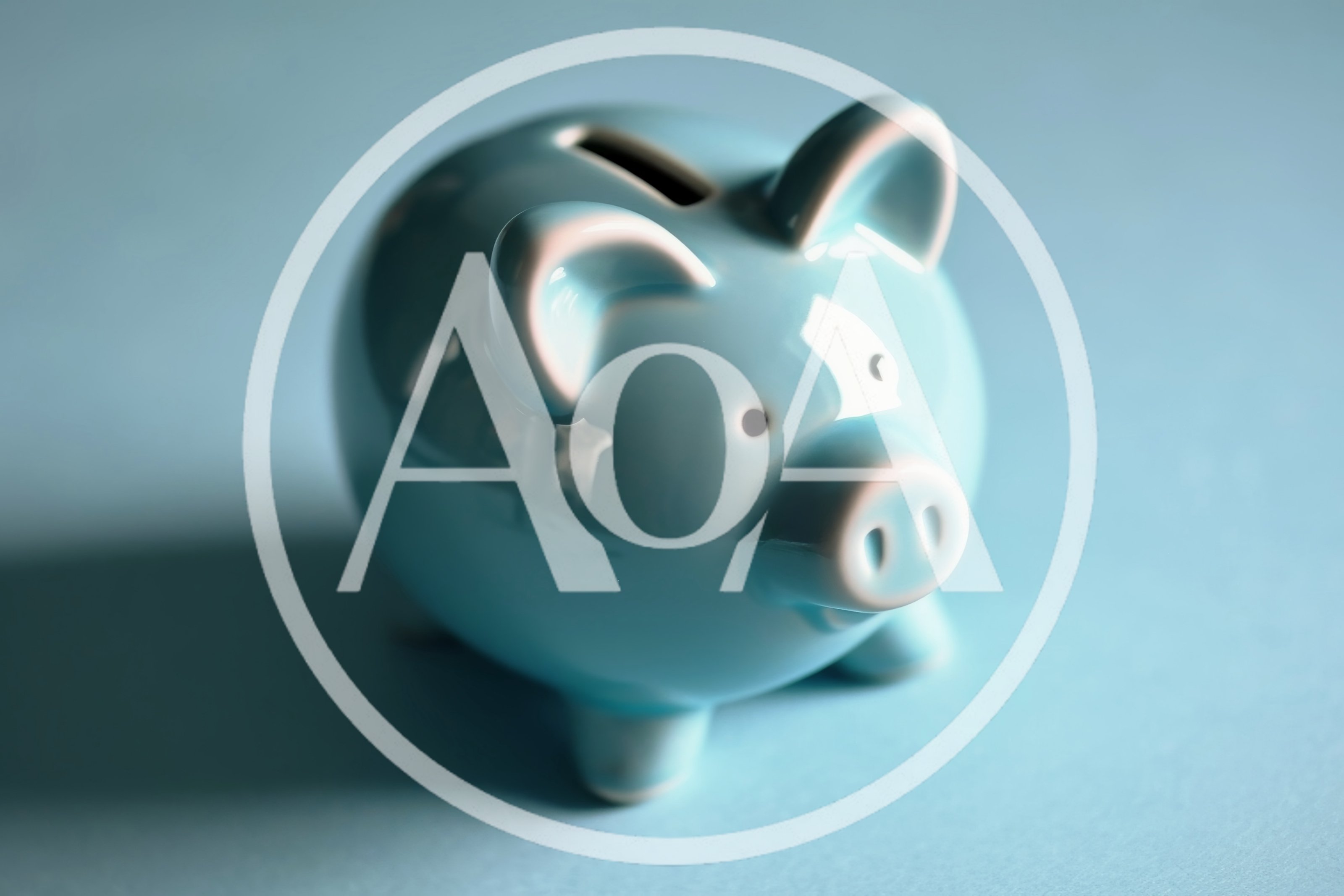 Light Blue Ceramic Piggy Bank On Solid Background