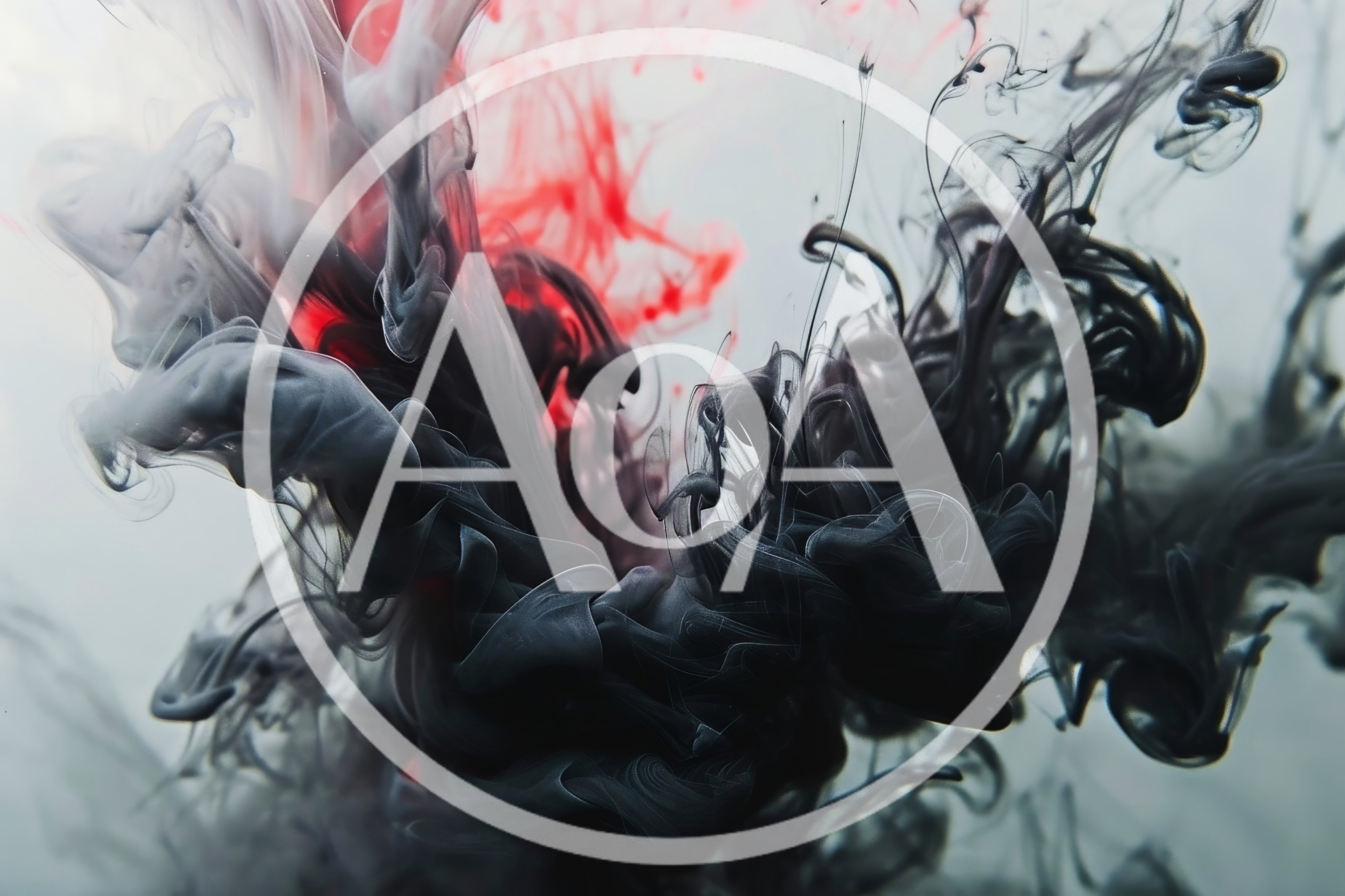 Black And Red Ink Swirling In Water