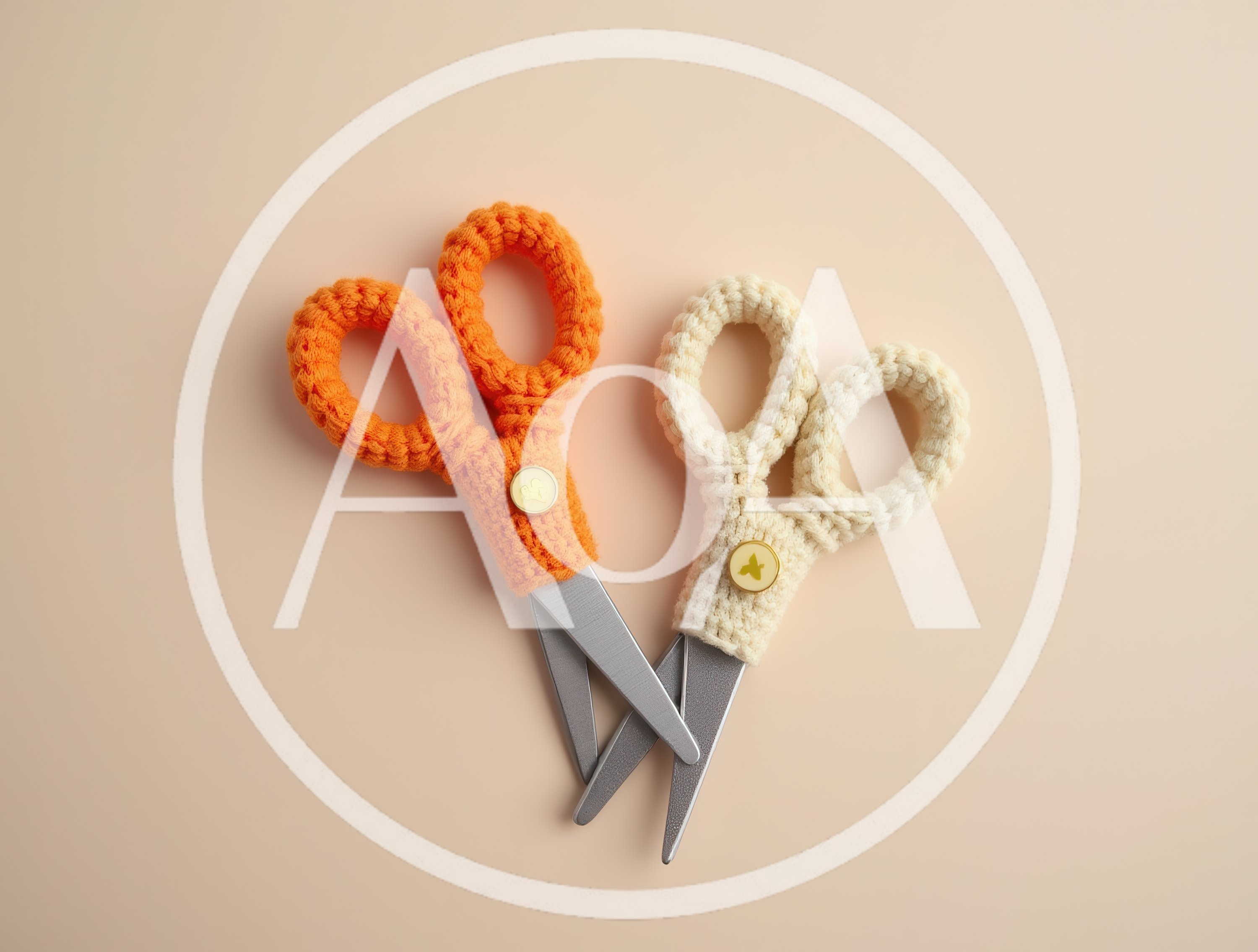 Two Pairs of Crochet Covered Scissors