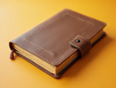 Brown Leather Journal With A Snap Closure