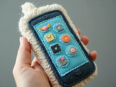 Handmade Felt And Knitted Toy Smartphone