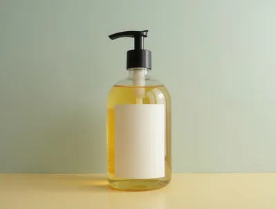 Clear Soap Dispenser Bottle With Blank Label