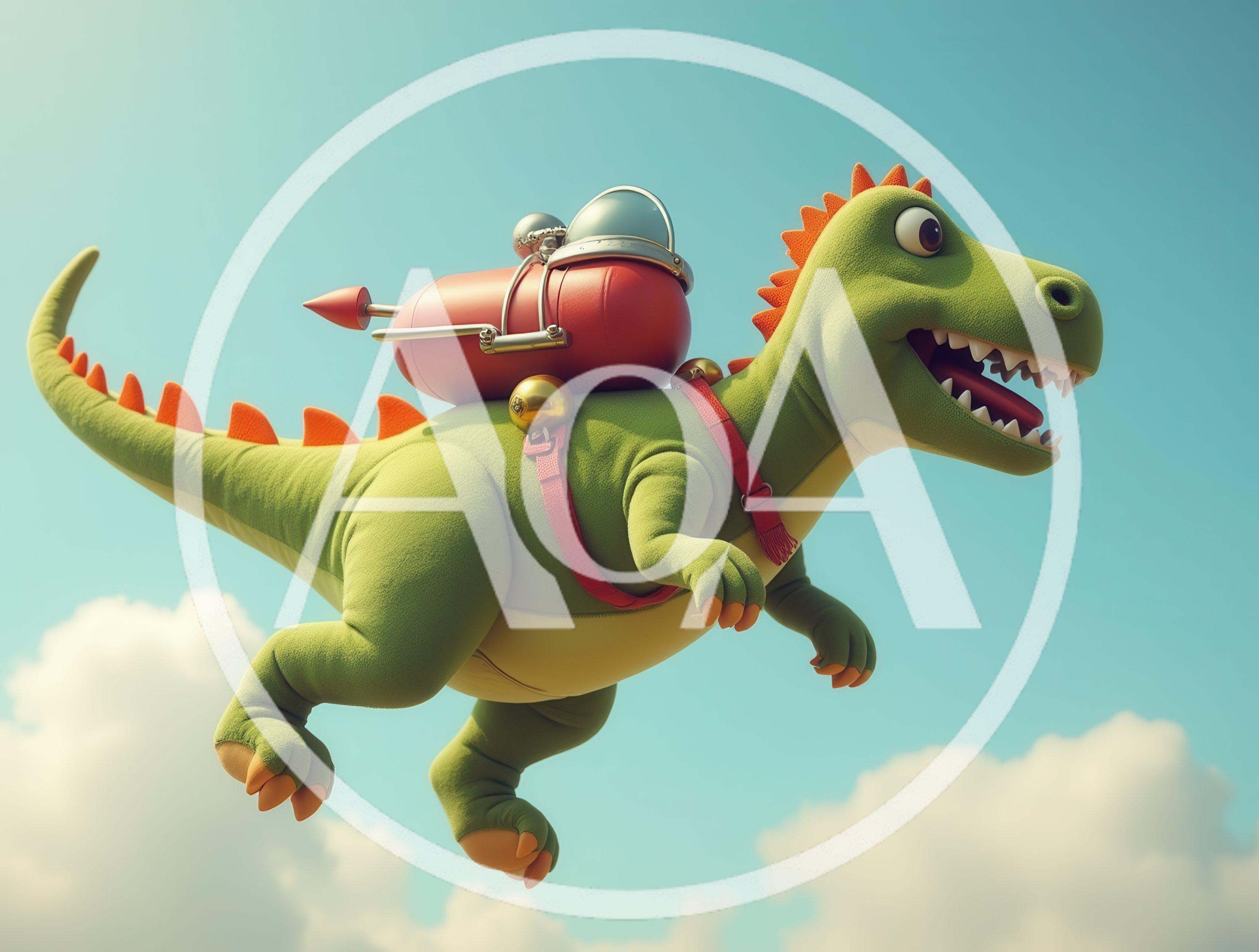 Flying Green Dinosaur Toy With Rocket Jetpack