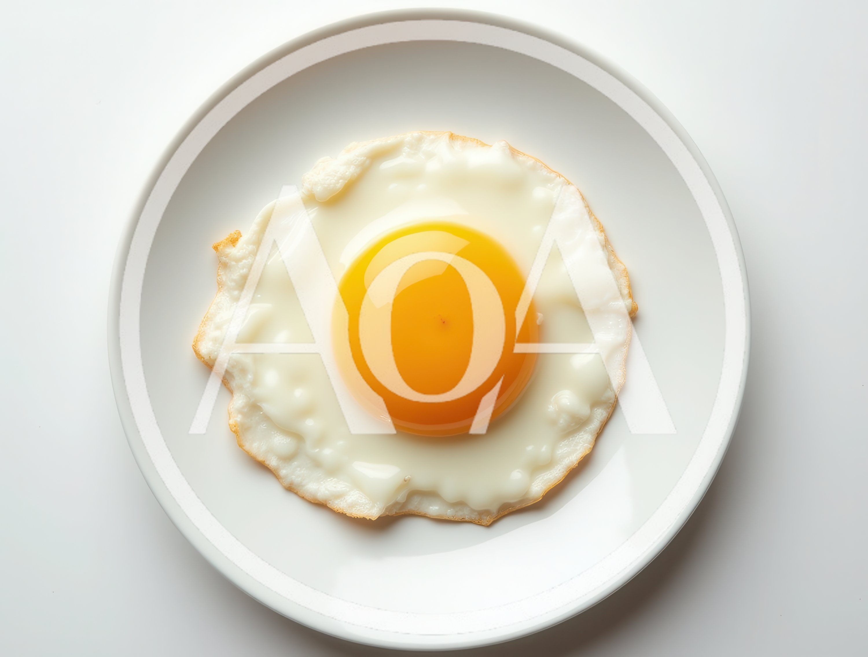 Single Fried Egg On A White Plate