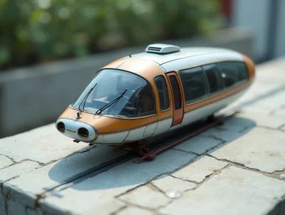 Vintage Monorail Train Model On Display