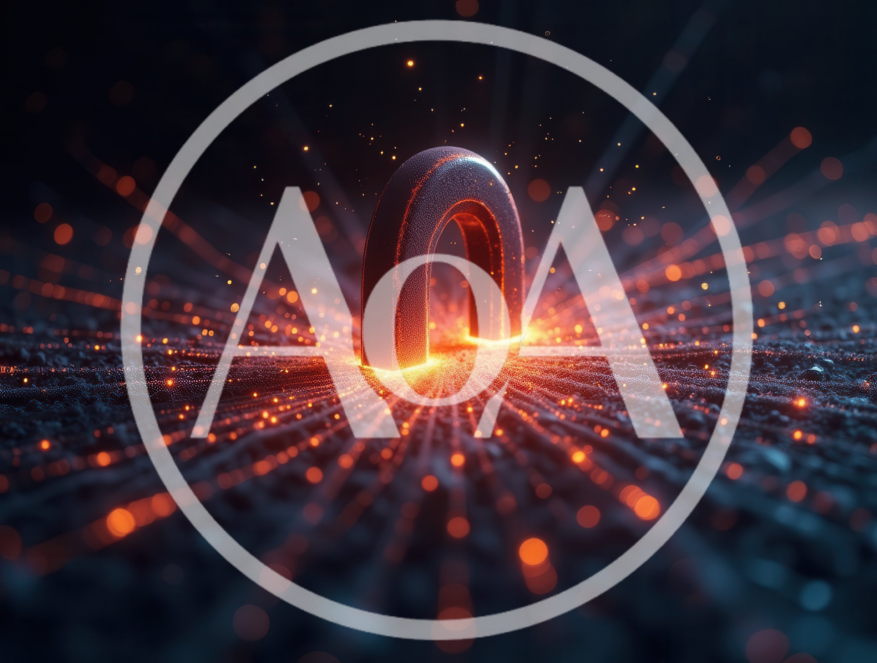 Glowing Horseshoe Magnet Emitting Radiant Energy Particles