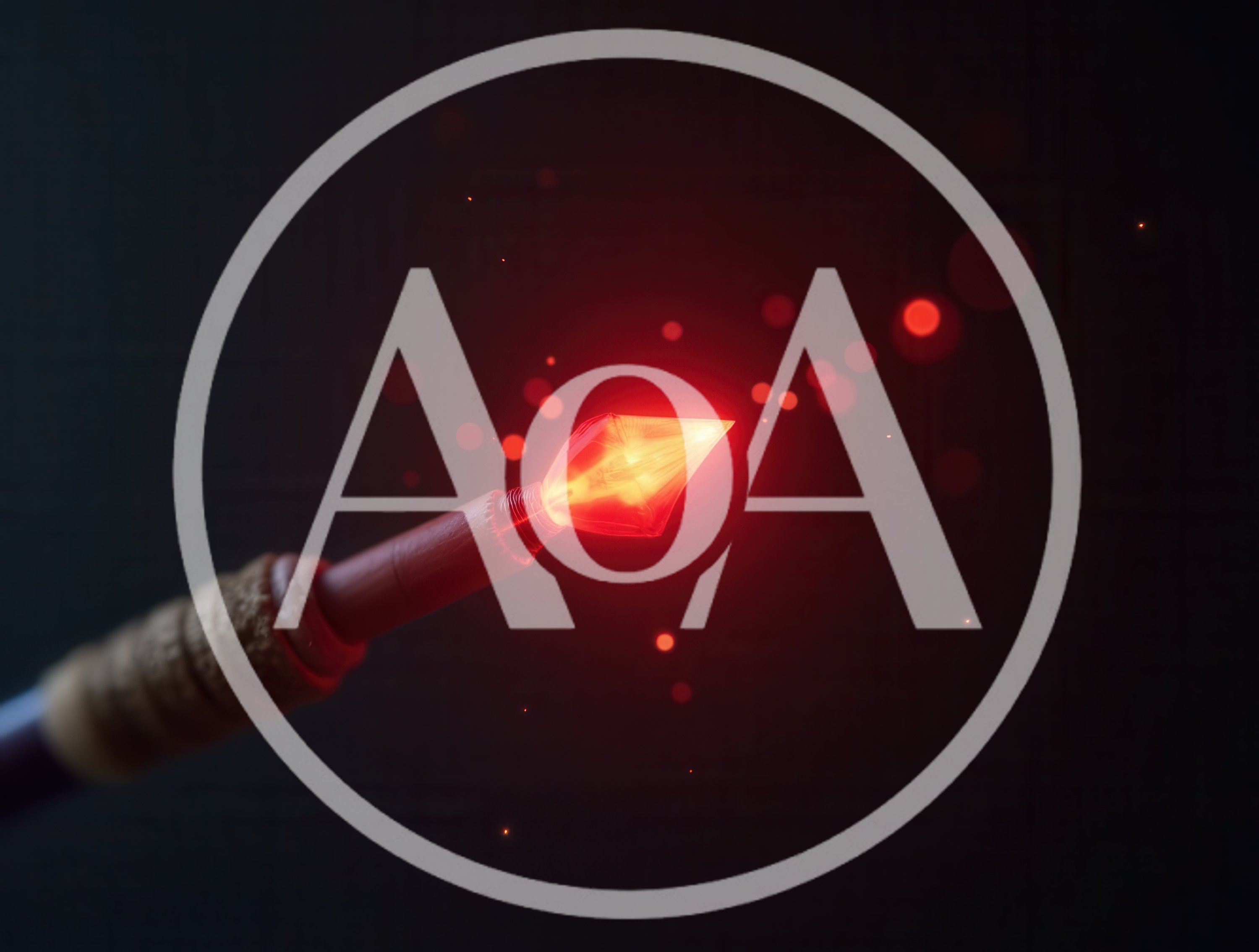 Glowing Red Crystal Tip Of A Magical Staff