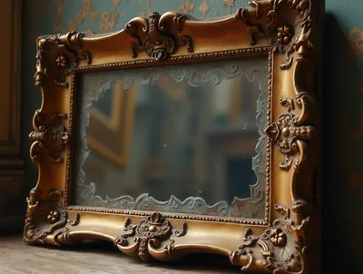 Ornate Antique Gold Mirror Frame