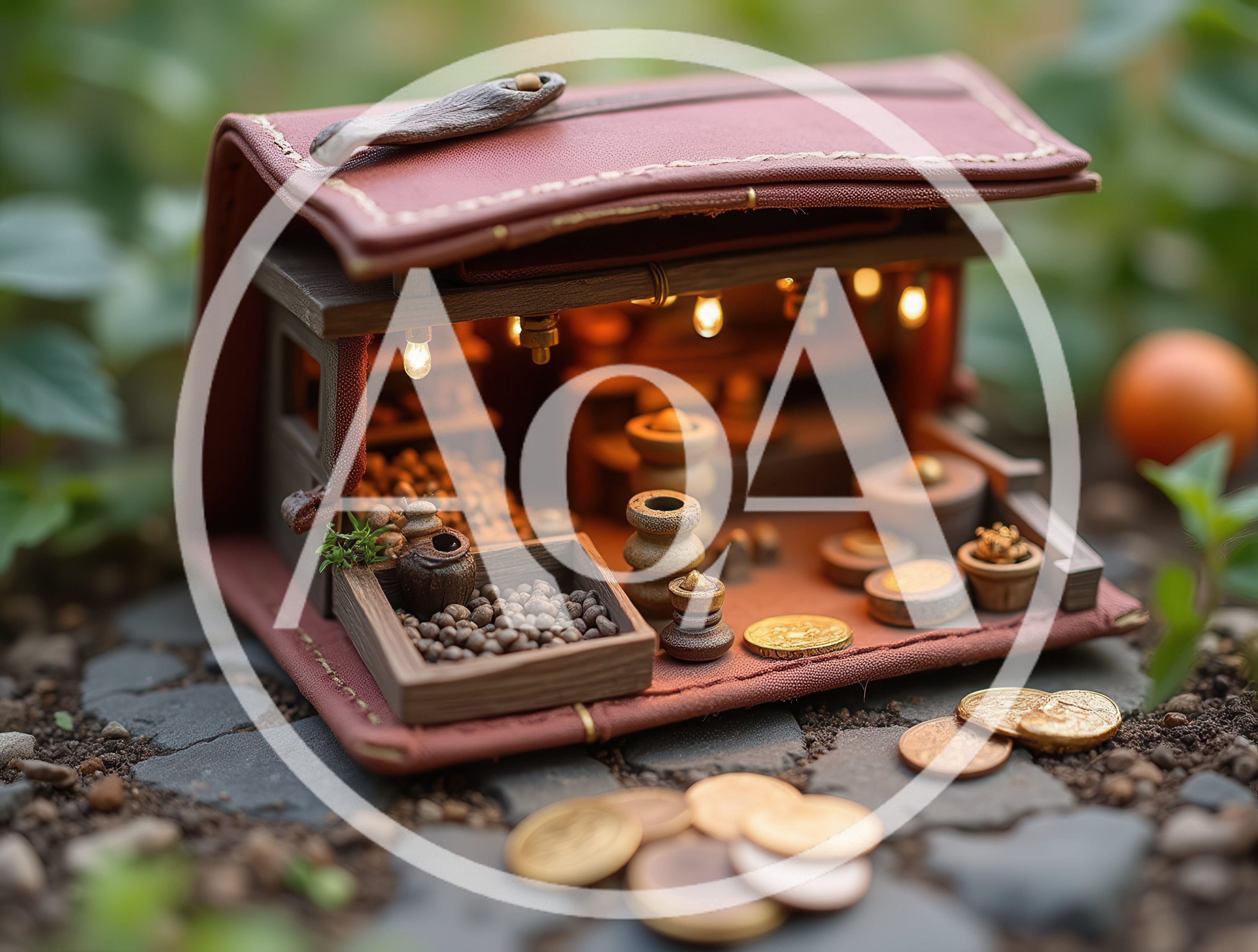 Miniature Fantasy Shop Built Inside A Leather Wallet