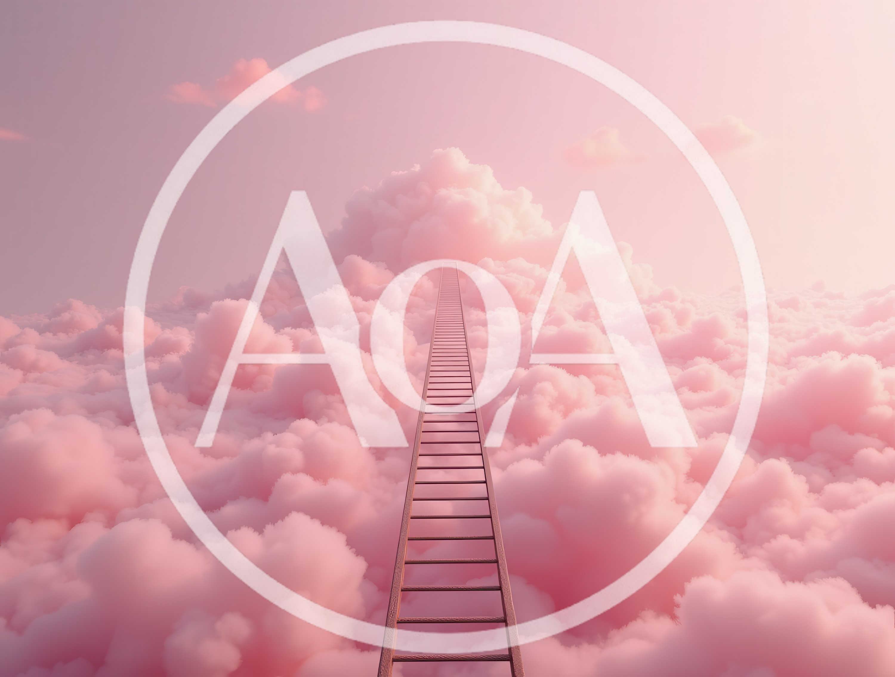 Ladder Leading Into Pink Clouds