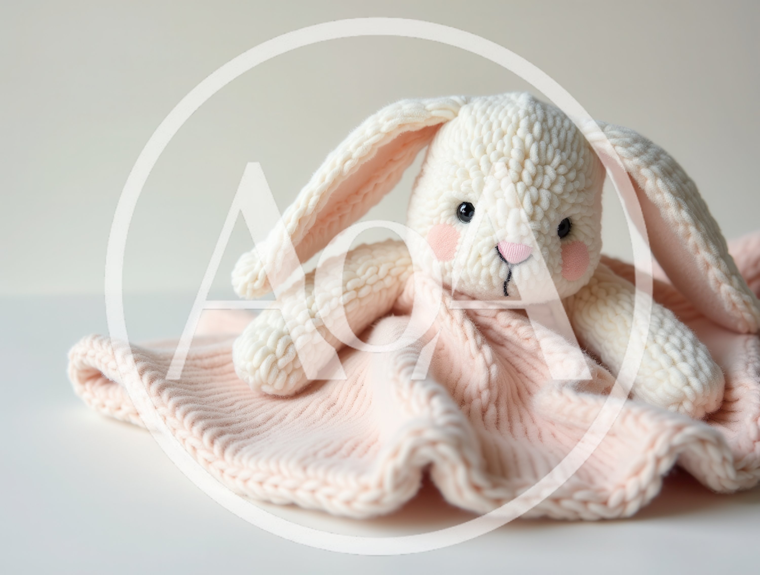 Crocheted Bunny Security Blanket For Infants