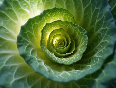 Close Up Of Vibrant Green Cabbage Leaves