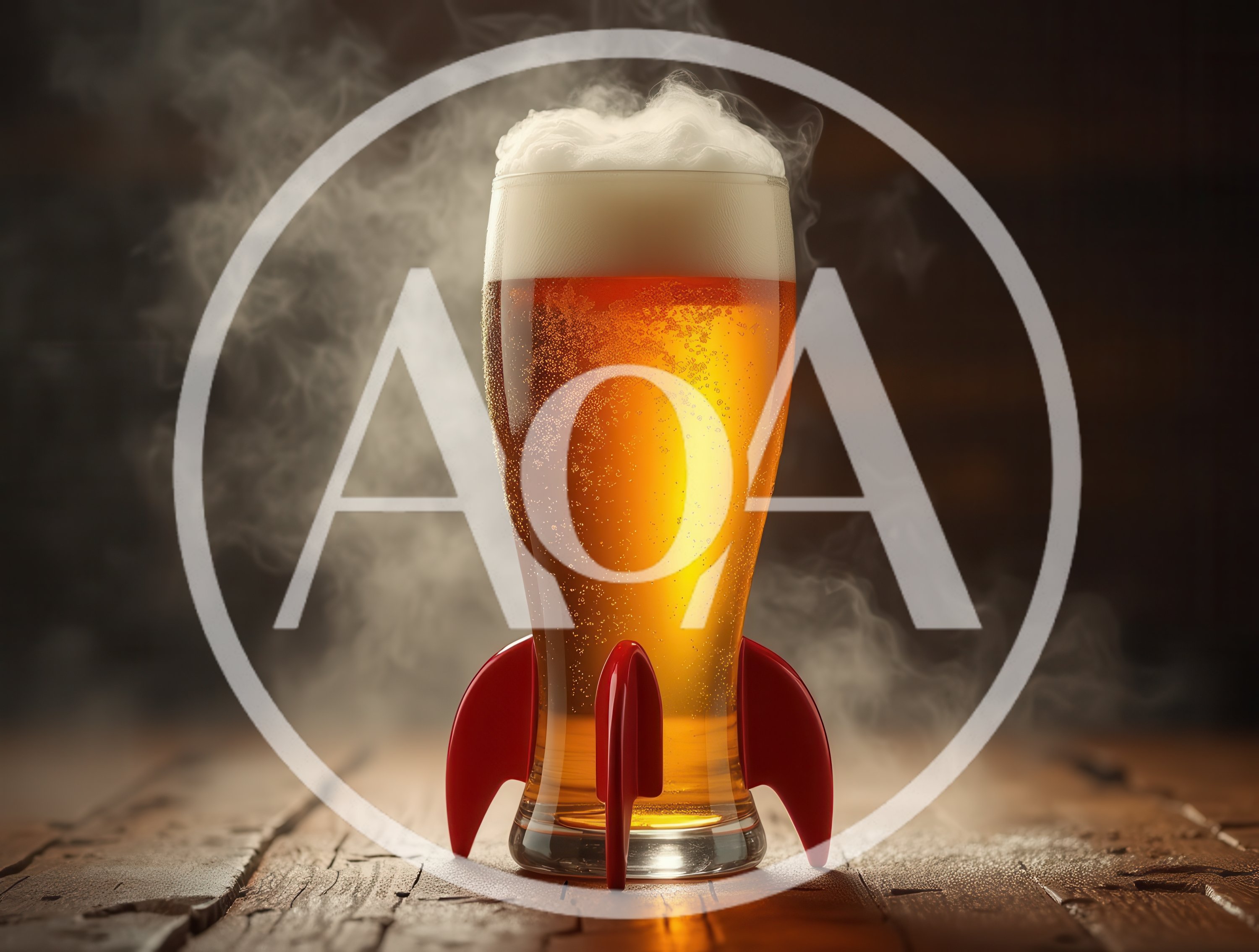 Rocket Shaped Beer Glass With Golden Lager