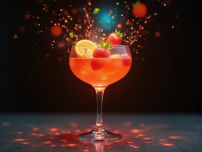 Refreshing Strawberry Cocktail With Citrus Garnish