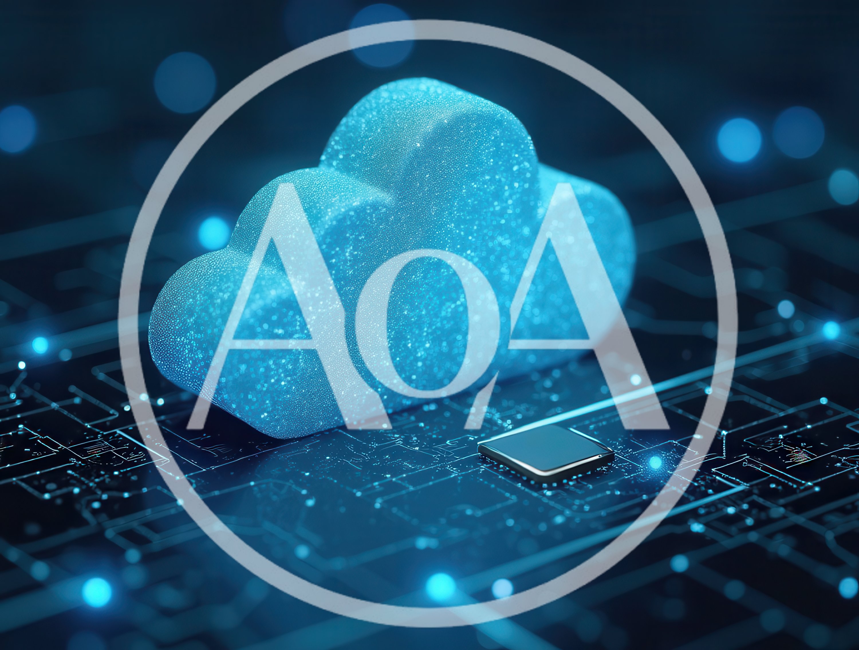 Digital Cloud Computing Concept On Circuit Board