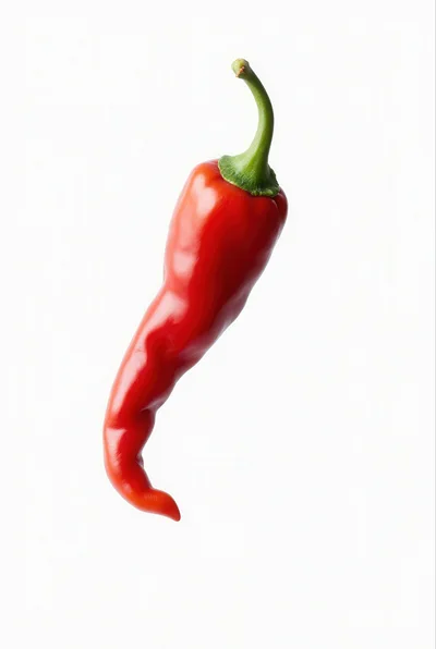 Single Fresh Red Chili Pepper Isolated On White Background