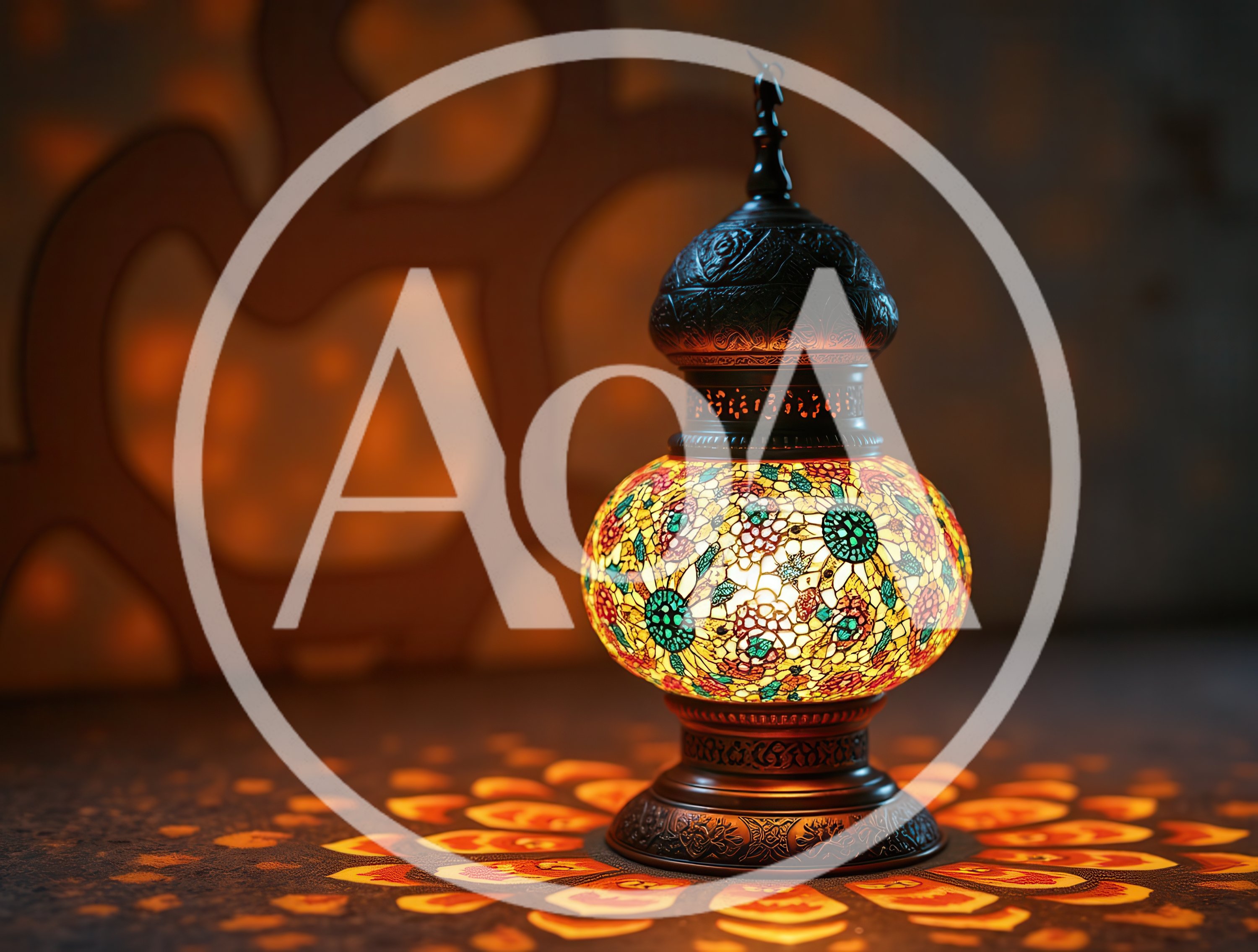 Traditional Mosaic Glass Table Lamp With Intricate Patterns