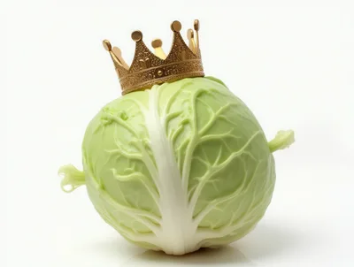 Cabbage Wearing A Golden Crown