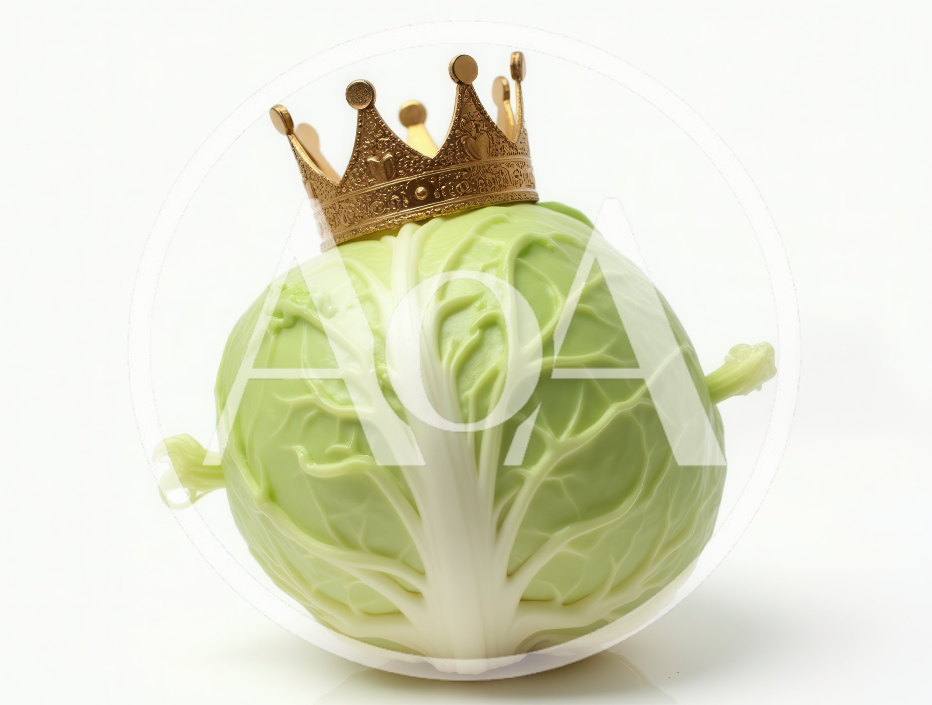 Cabbage Wearing A Golden Crown