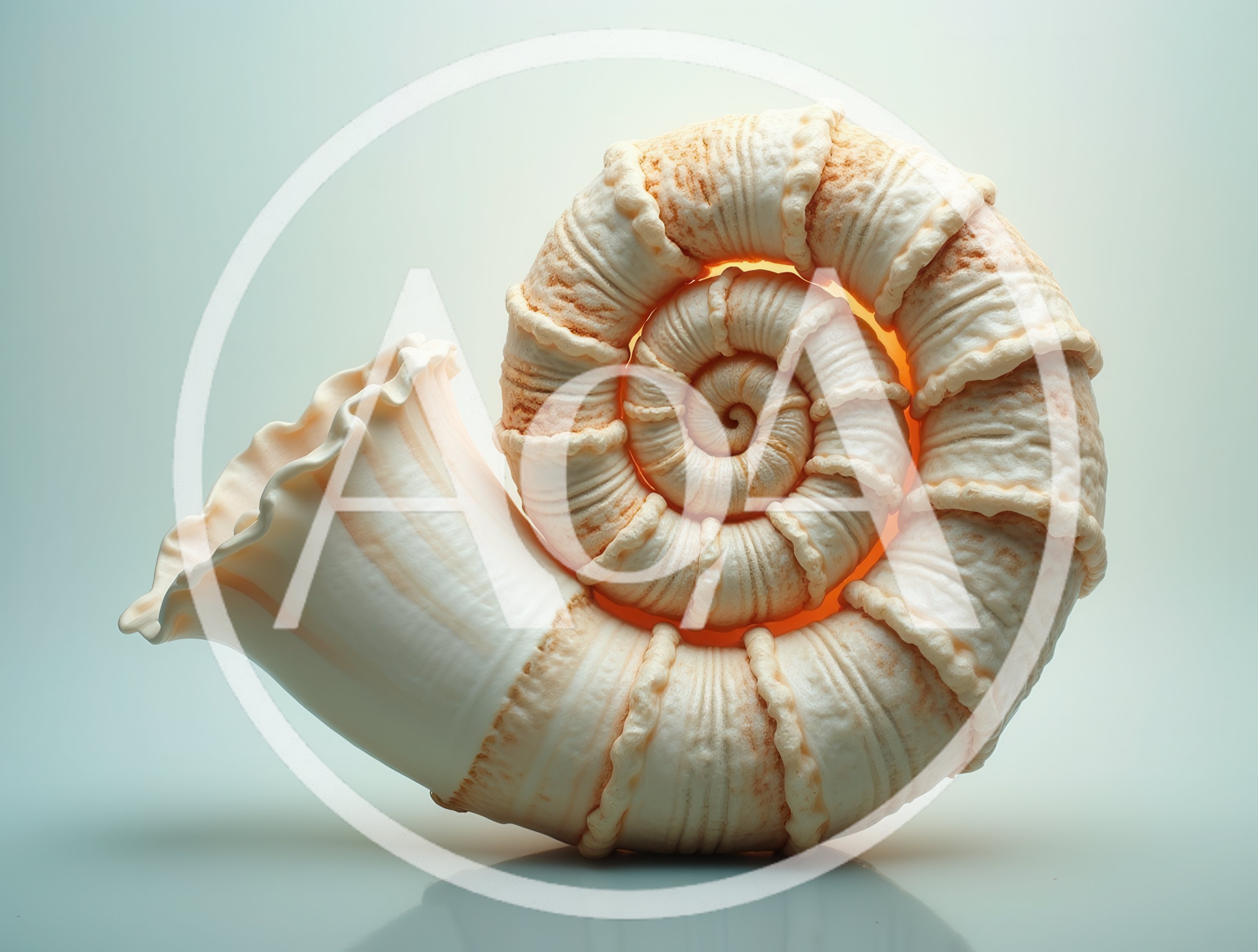 Detailed Spiral Seashell Isolated On Light Background