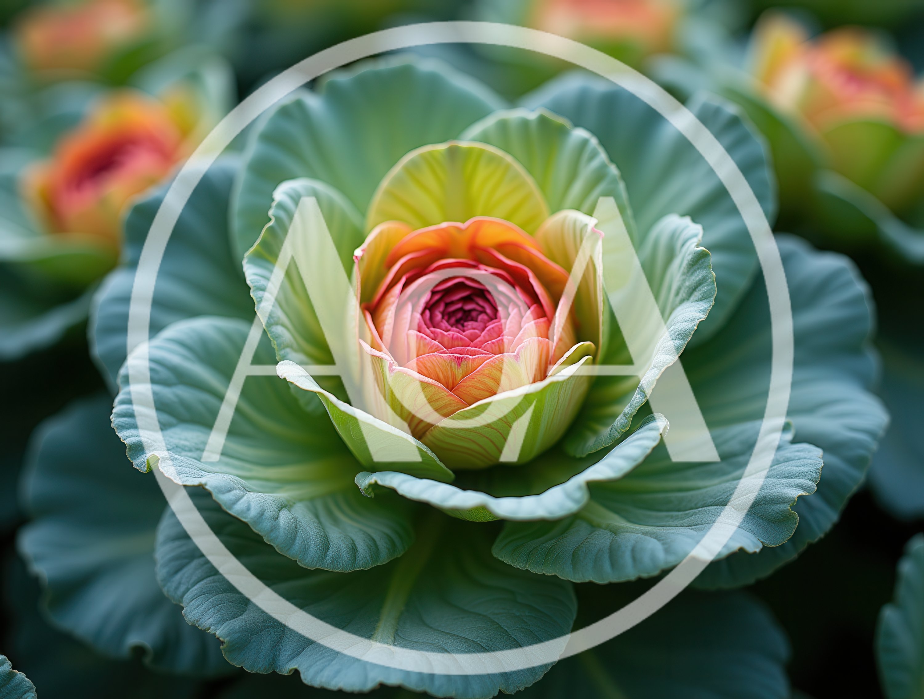 Ornamental Cabbage Plant With Vibrant Pink Center