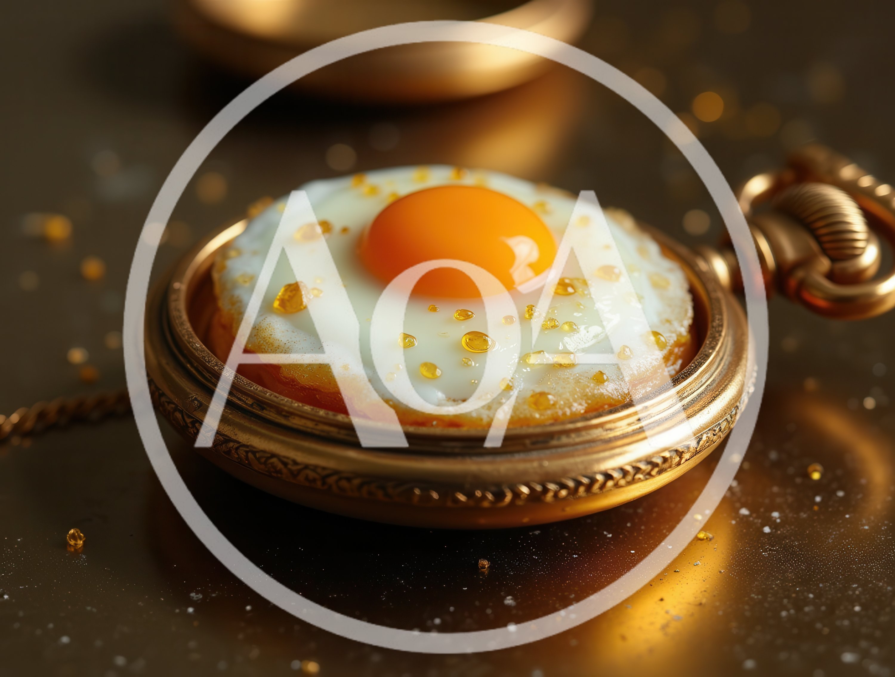 Fried Egg Inside An Antique Gold Pocket Watch