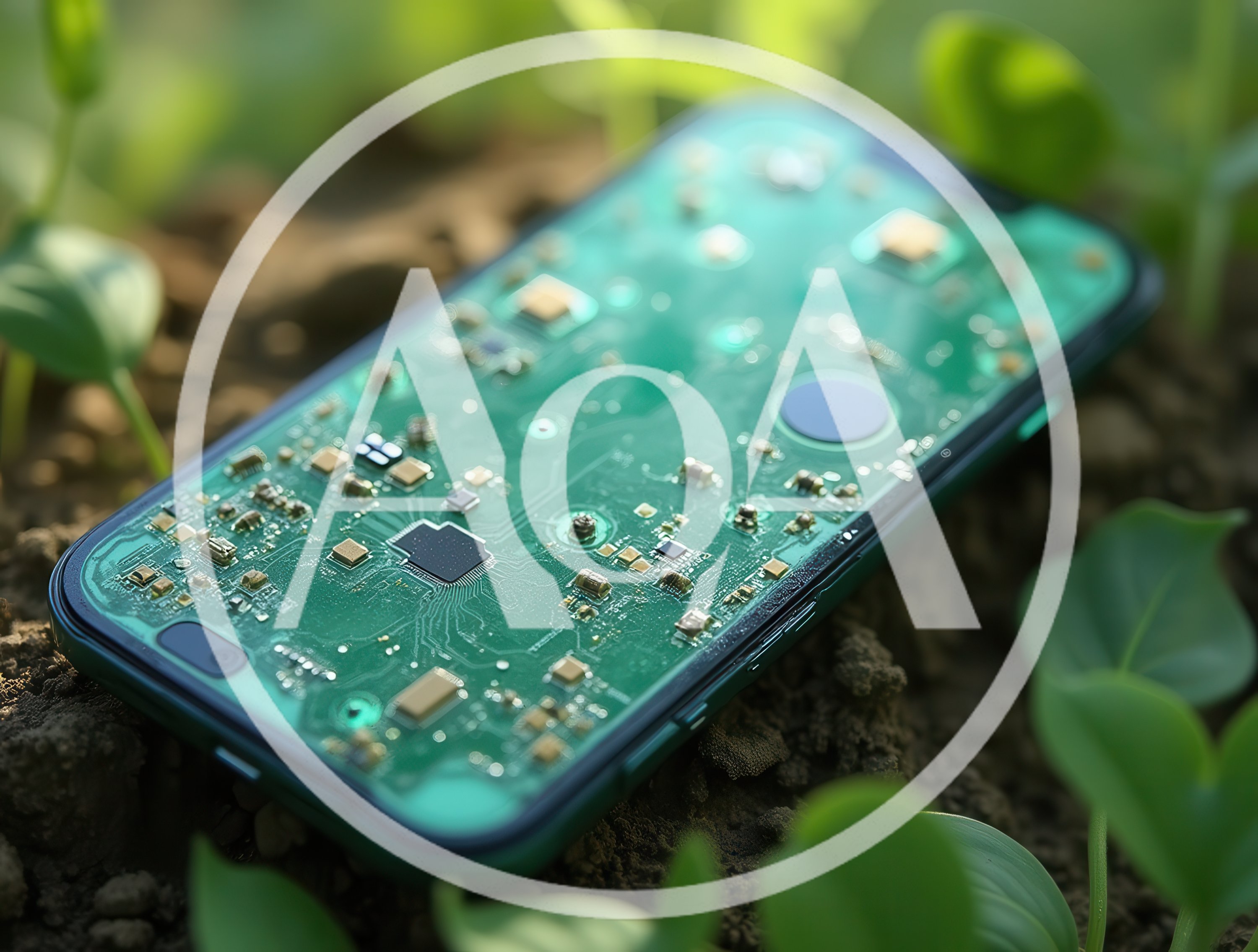 Smartphone With Exposed Circuit Board In Soil