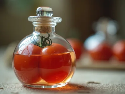Glass Jar Containing Fresh Tomatoes In Oil