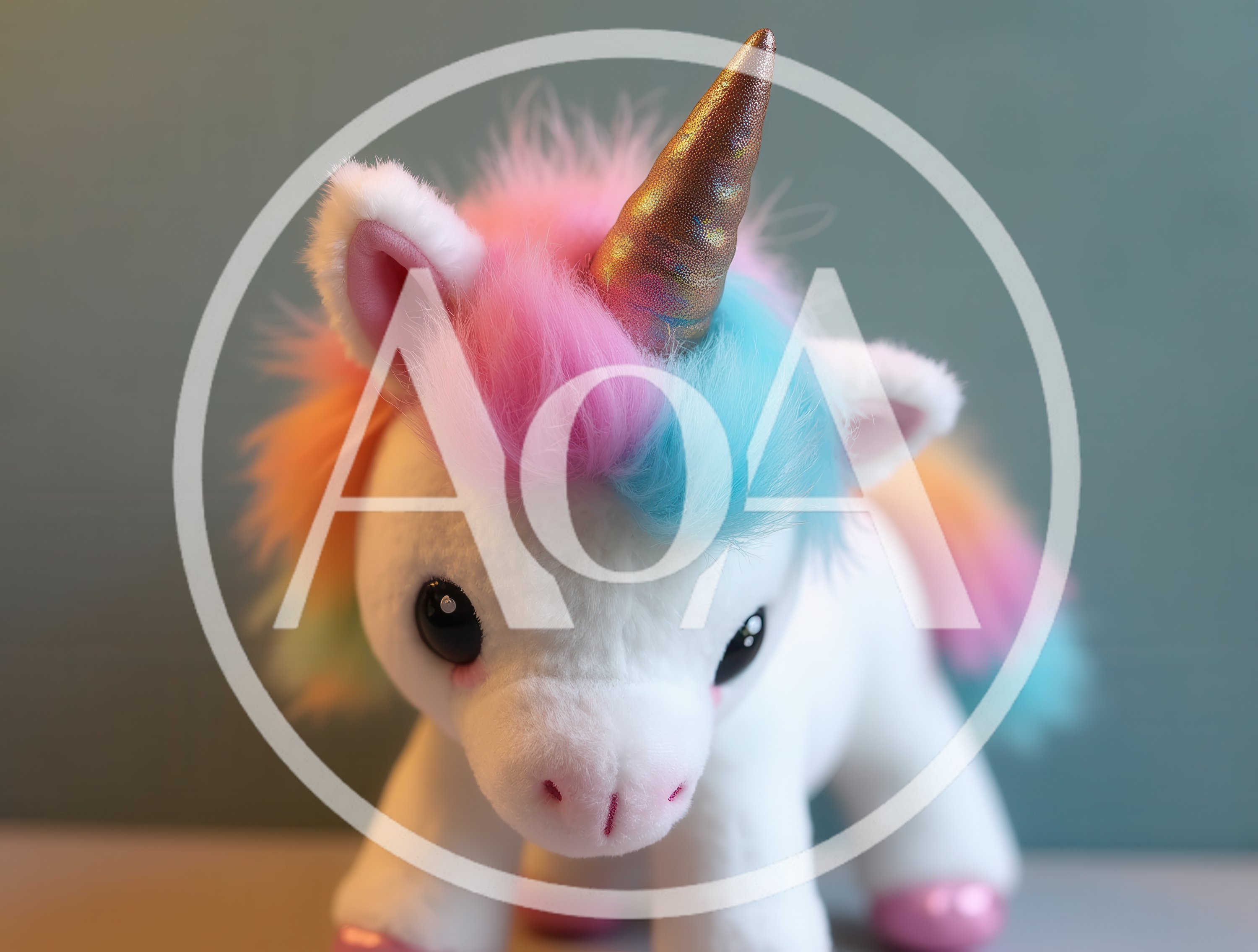 Cute Plush Unicorn Toy With Rainbow Mane