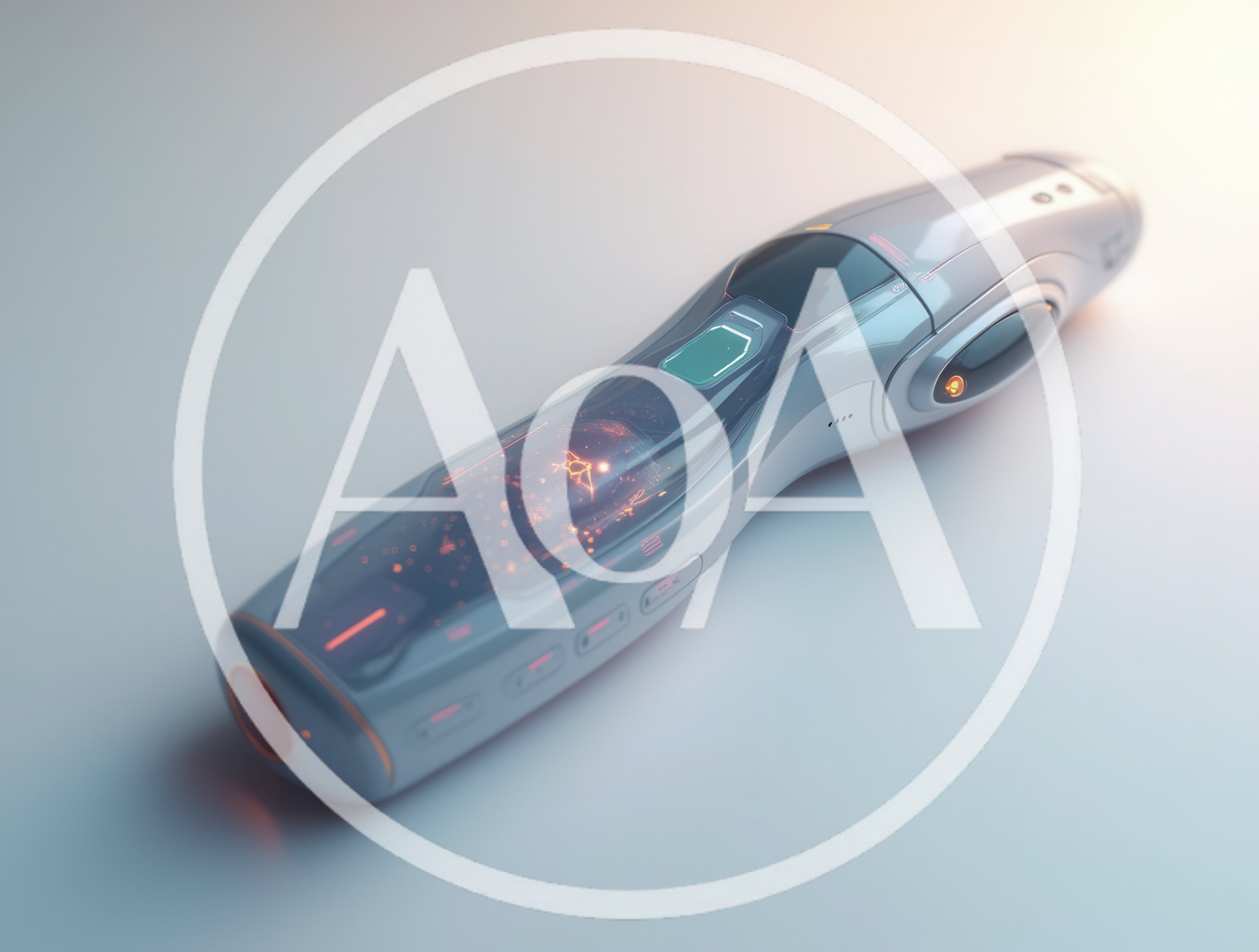 Futuristic Sci-Fi Handheld Device With Glowing Internal Components