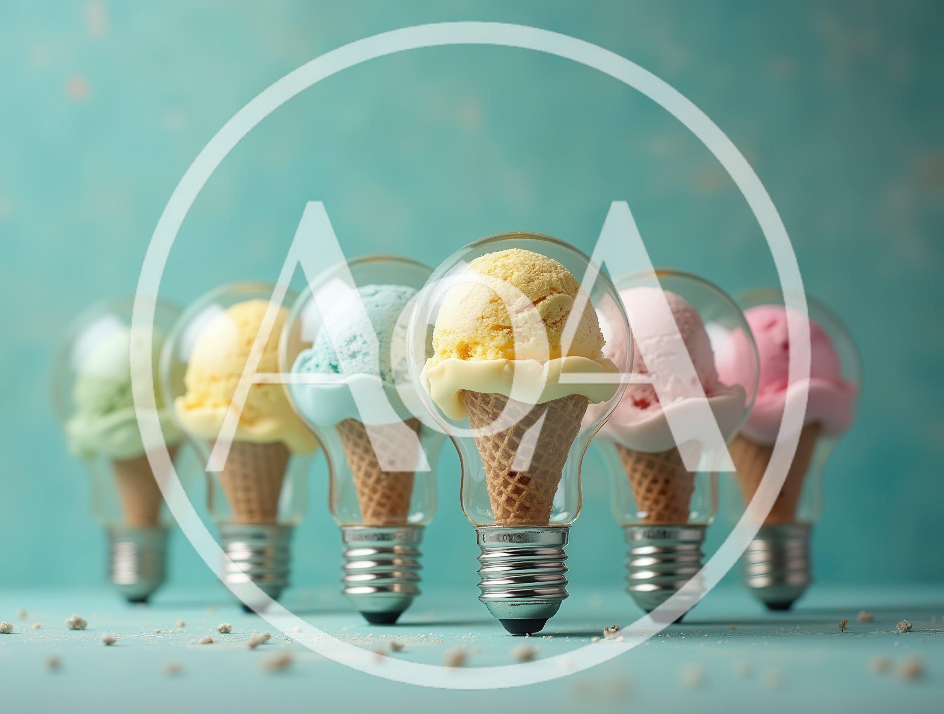 Ice Cream Cones Inside Light Bulbs