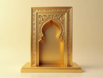 Ornate Golden Islamic Archway Display Stand