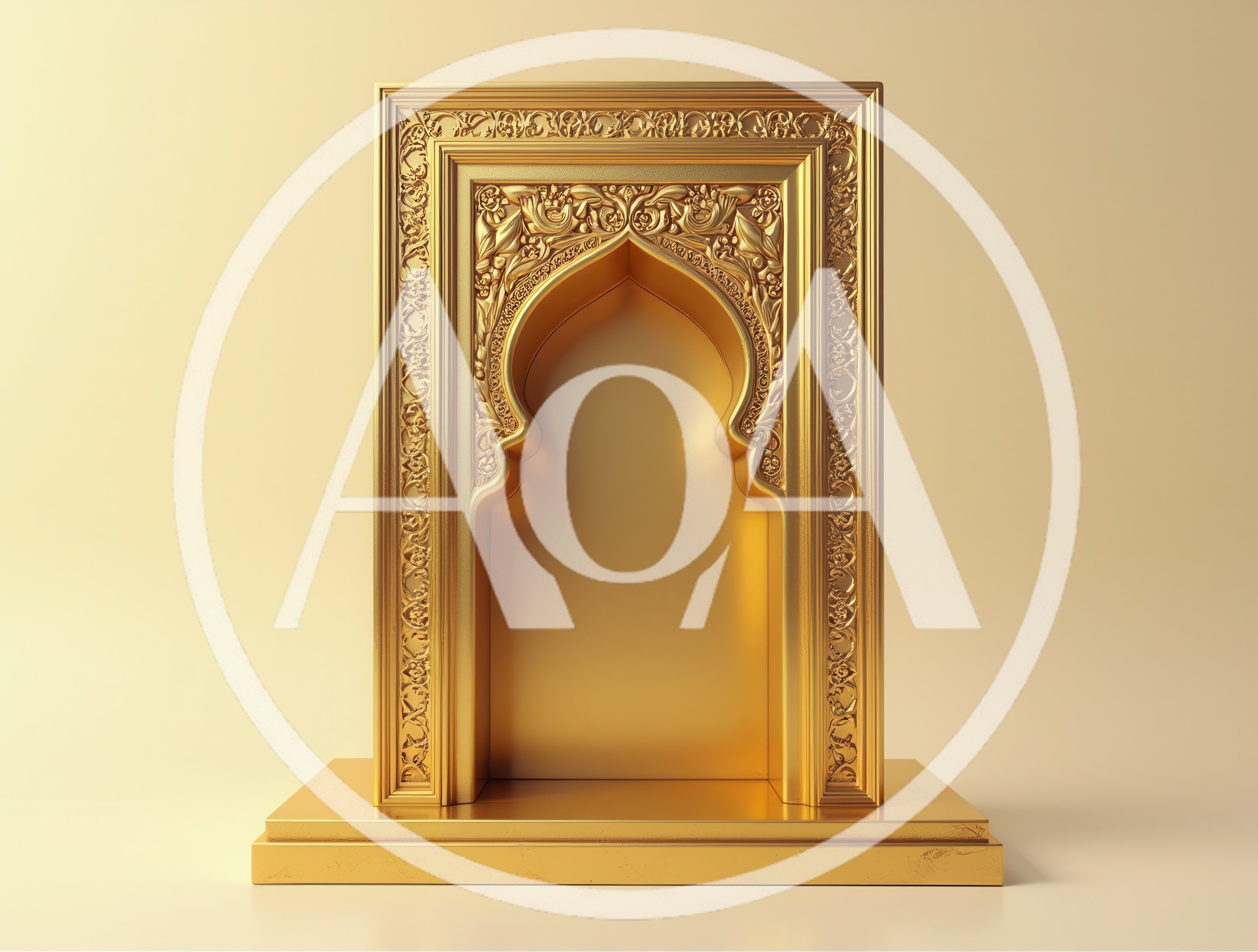 Ornate Golden Islamic Archway Display Stand