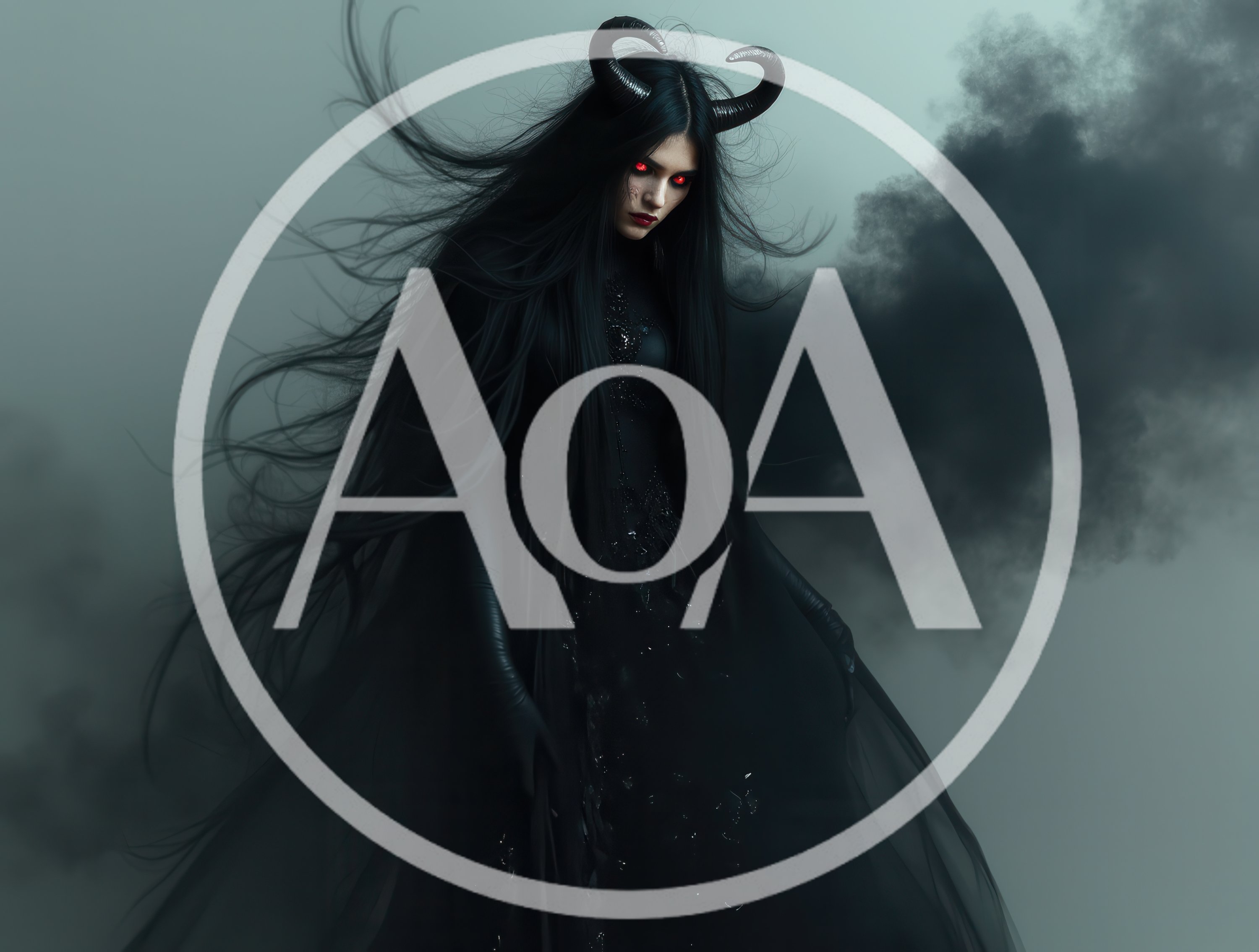 Dark Fantasy Demon Queen With Glowing Red Eyes