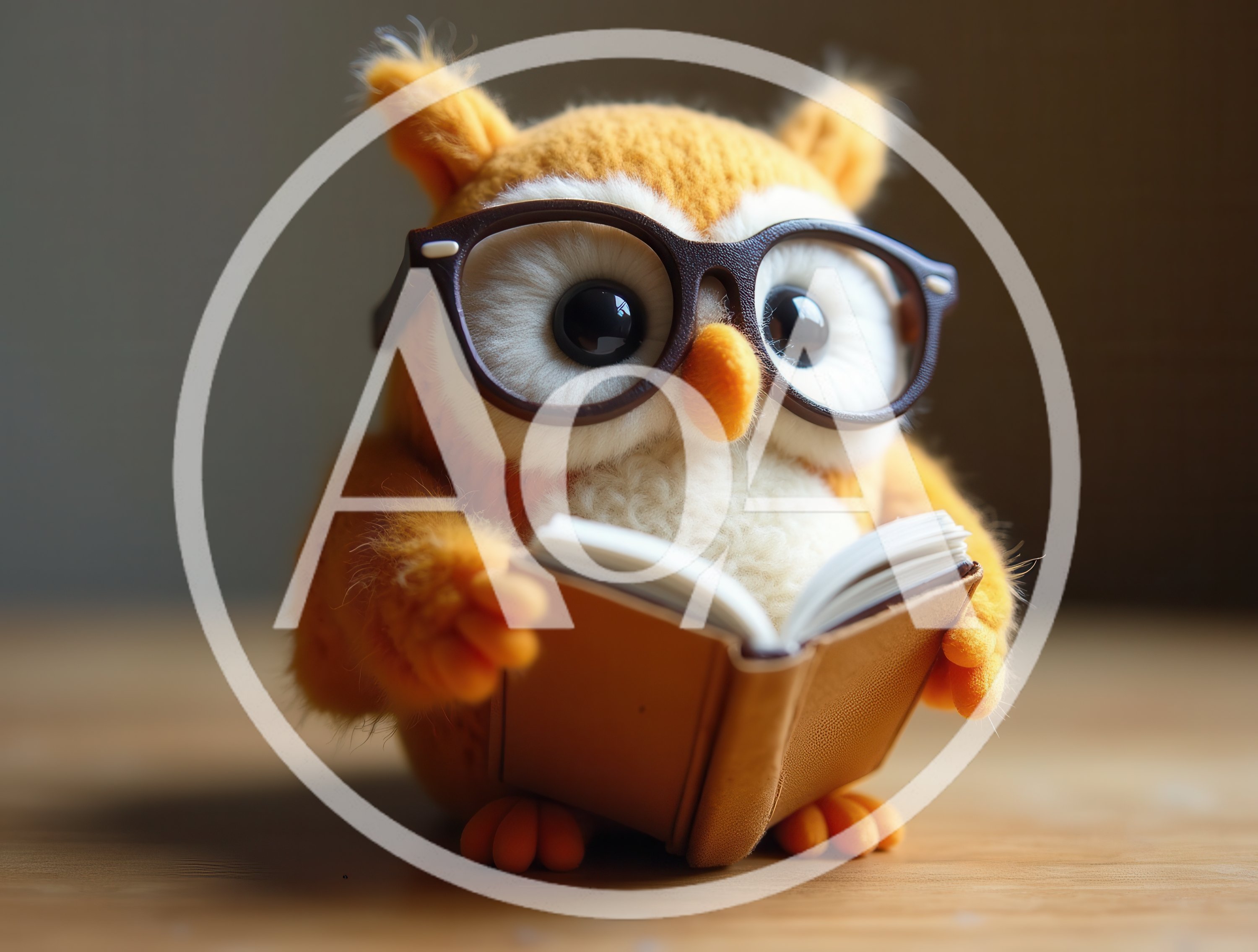 Cute Felt Owl Reading A Small Book
