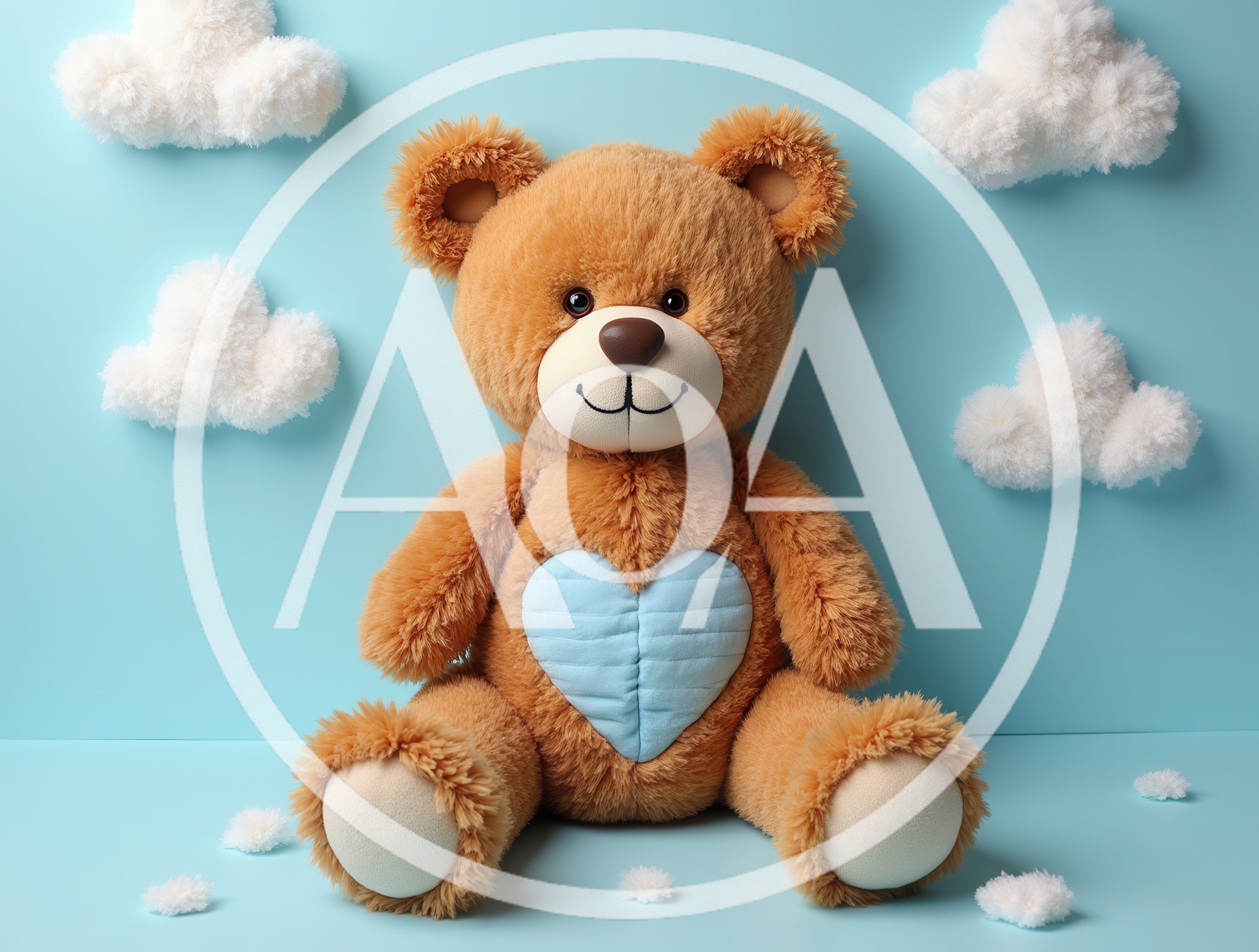 Cute Brown Teddy Bear With Heart Patch