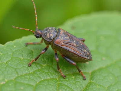 Macro Shot Of A Rhagium Inquisitor Beetle