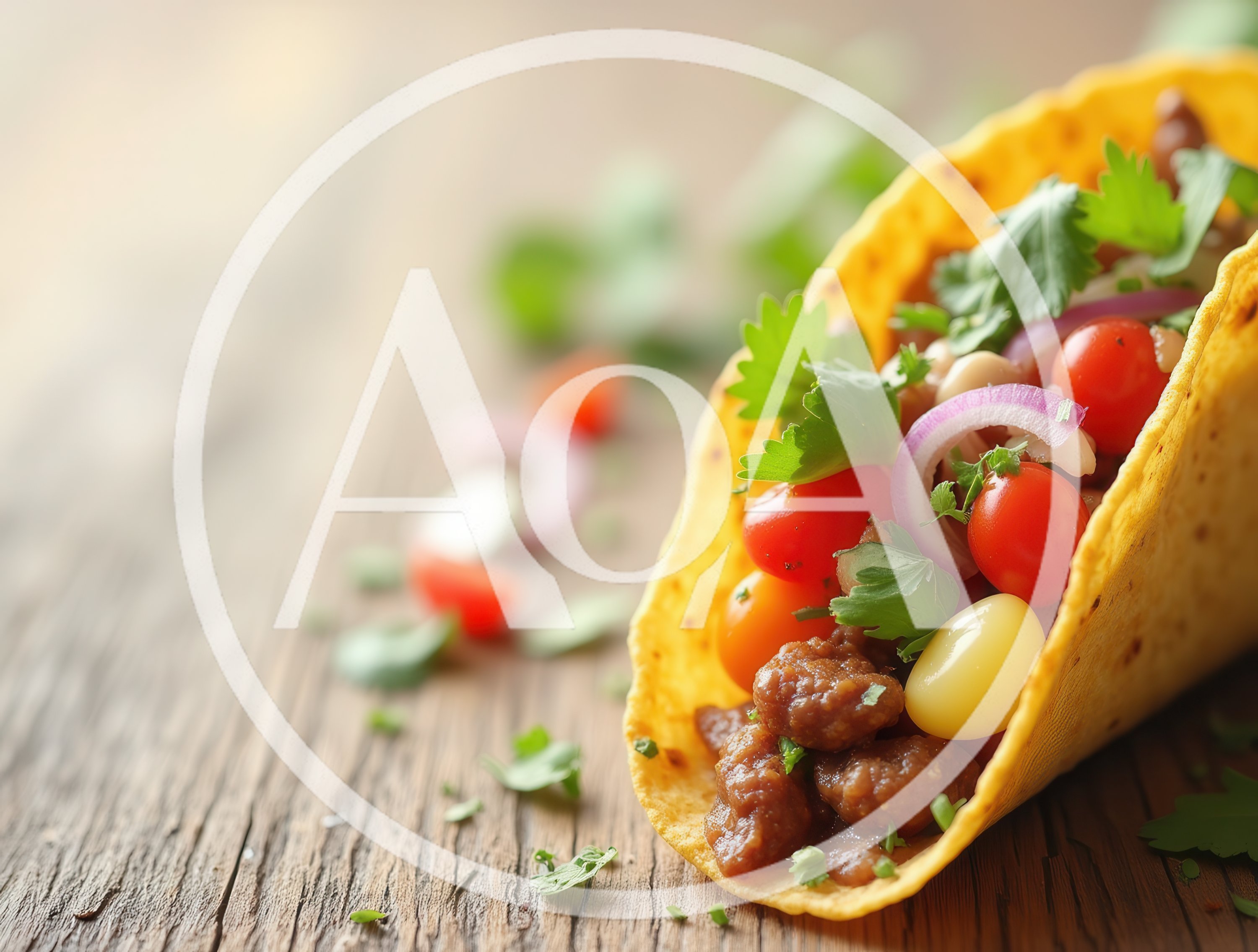 Delicious Hard Shell Taco With Fresh Toppings